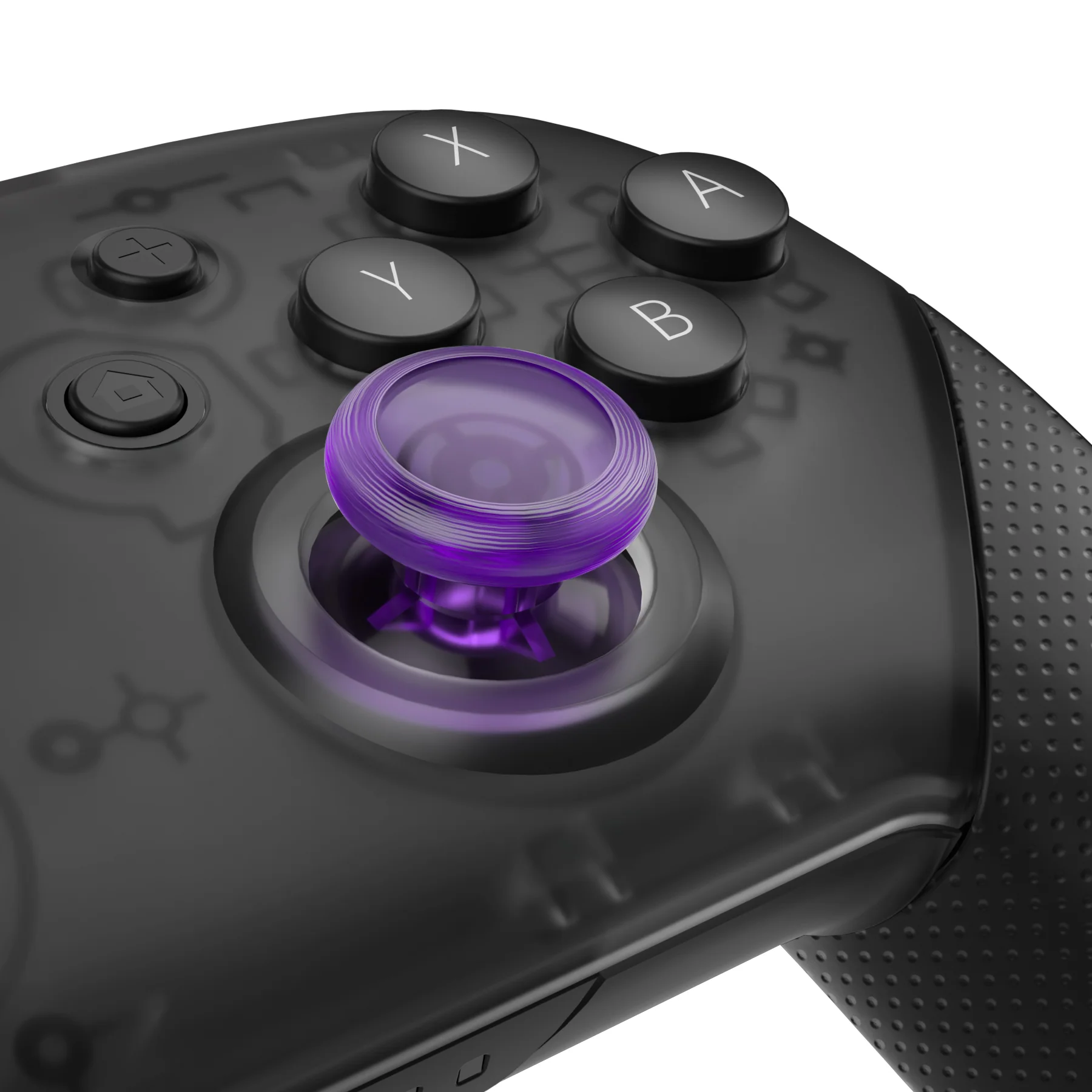 eXtremeRate Replacement 3D Joystick Thumbsticks for Nintendo Switch Pro Controller - Clear Atomic Purple - Image 2