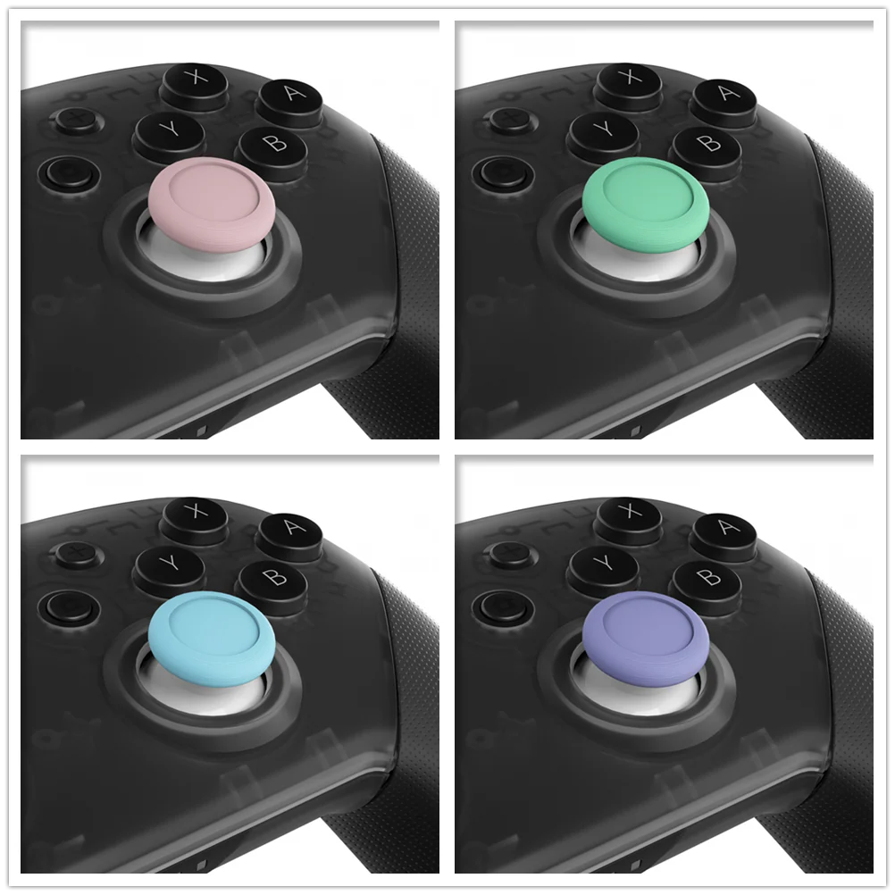 eXtremeRate 4 Pairs Replacement 3D Joystick Thumbsticks for Nintendo Switch Pro Controller - Cherry Blossoms & Mint Green & Heaven Blue & Light Violet - Image 6