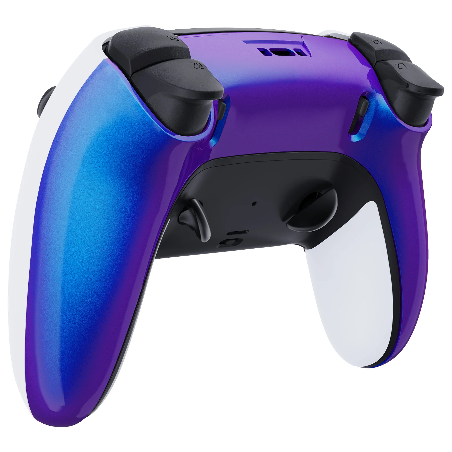 eXtremeRate Replacement Back Housing Bottom Shell Compatible with PS5 Edge Controller - Chameleon Purple Blue - Image 3
