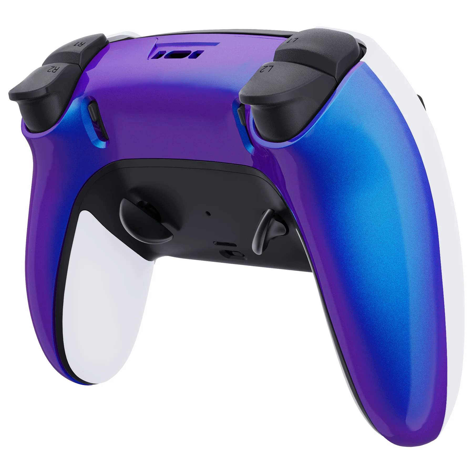 eXtremeRate Replacement Back Housing Bottom Shell Compatible with PS5 Edge Controller - Chameleon Purple Blue - Image 4