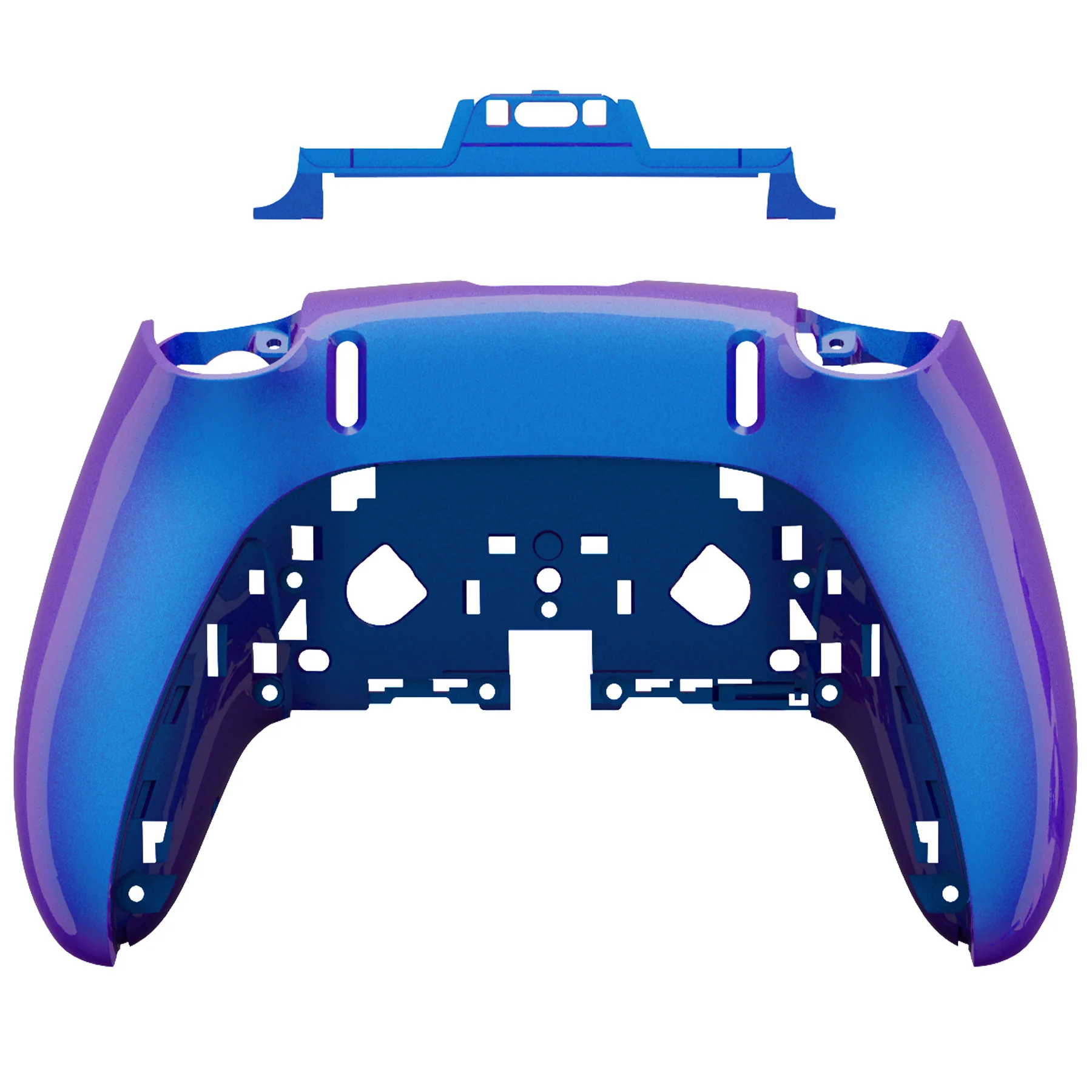 eXtremeRate Replacement Back Housing Bottom Shell Compatible with PS5 Edge Controller - Chameleon Purple Blue - Image 5