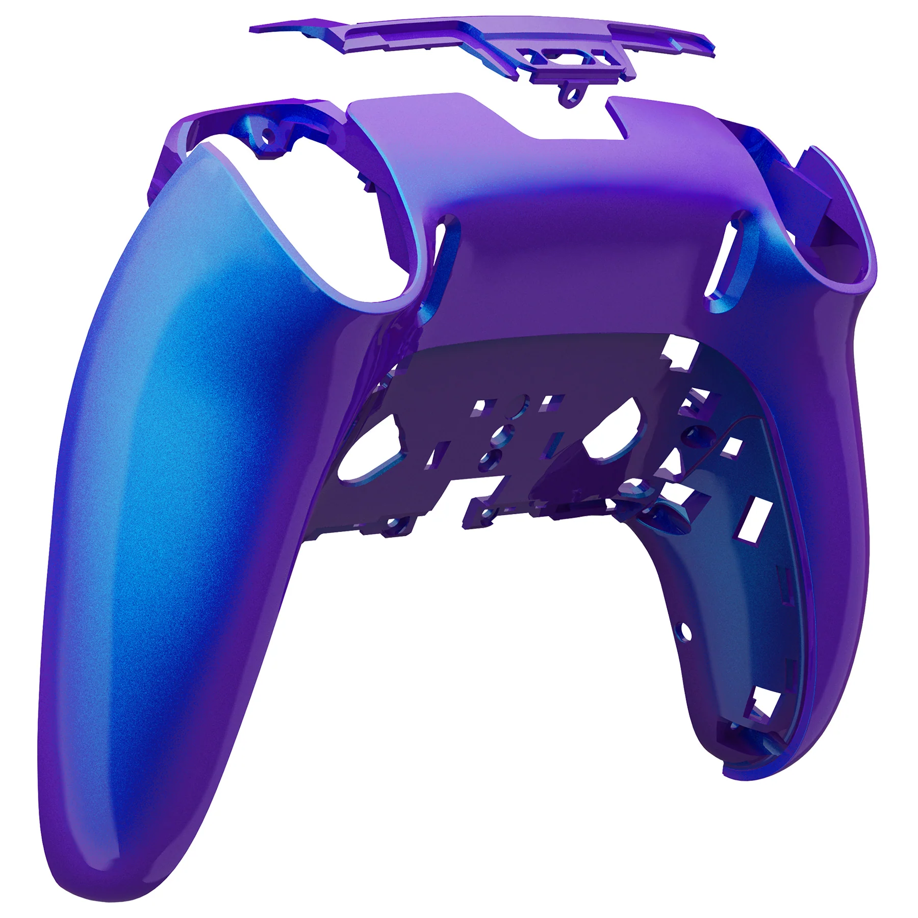 eXtremeRate Replacement Back Housing Bottom Shell Compatible with PS5 Edge Controller - Chameleon Purple Blue - Image 6