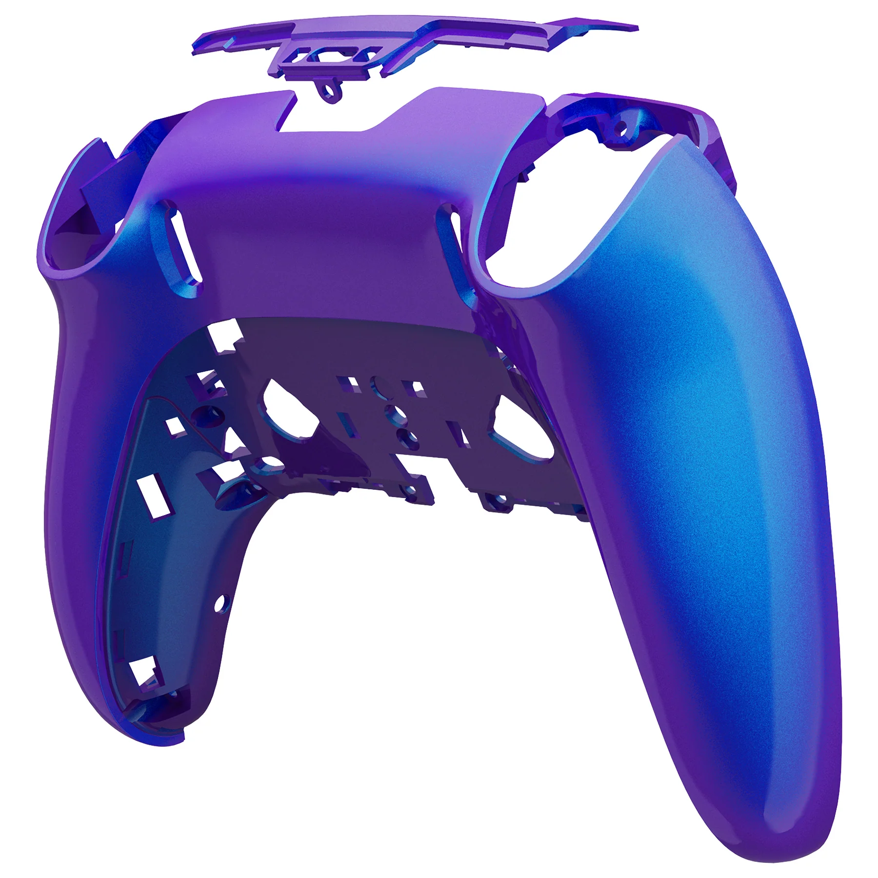 eXtremeRate Replacement Back Housing Bottom Shell Compatible with PS5 Edge Controller - Chameleon Purple Blue - Image 7
