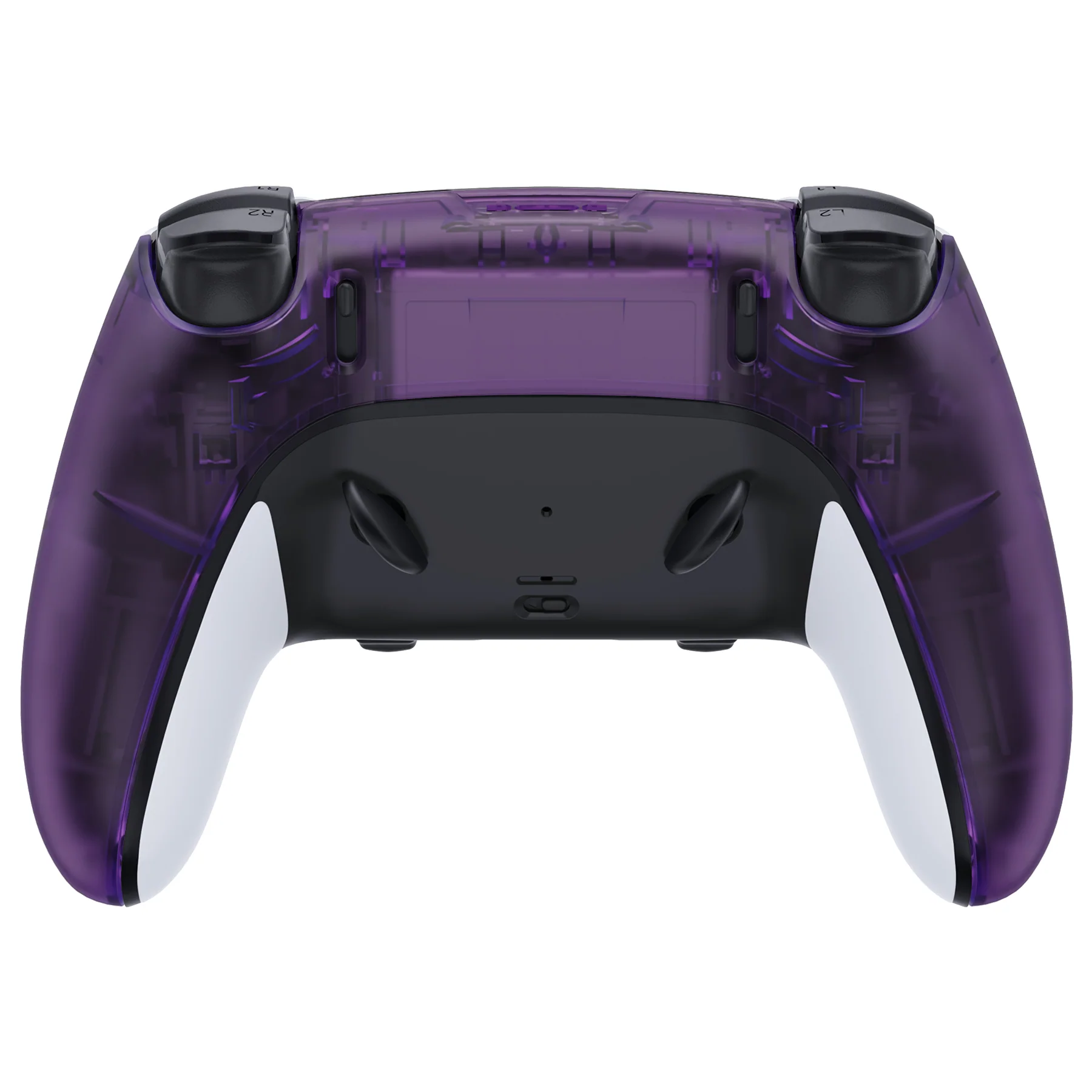 eXtremeRate Replacement Back Housing Bottom Shell Compatible with PS5 Edge Controller - Clear Atomic Purple - Image 2