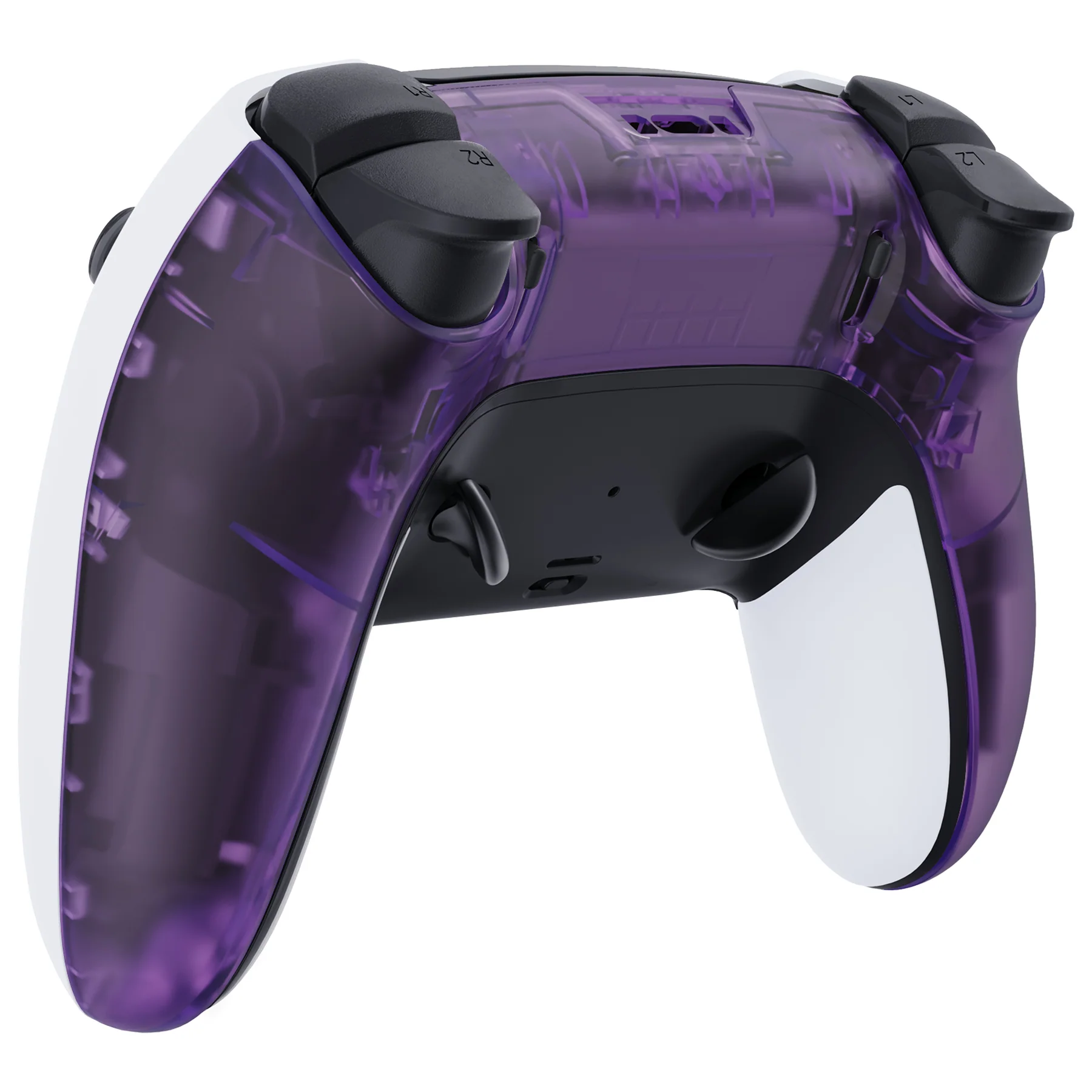 eXtremeRate Replacement Back Housing Bottom Shell Compatible with PS5 Edge Controller - Clear Atomic Purple - Image 3