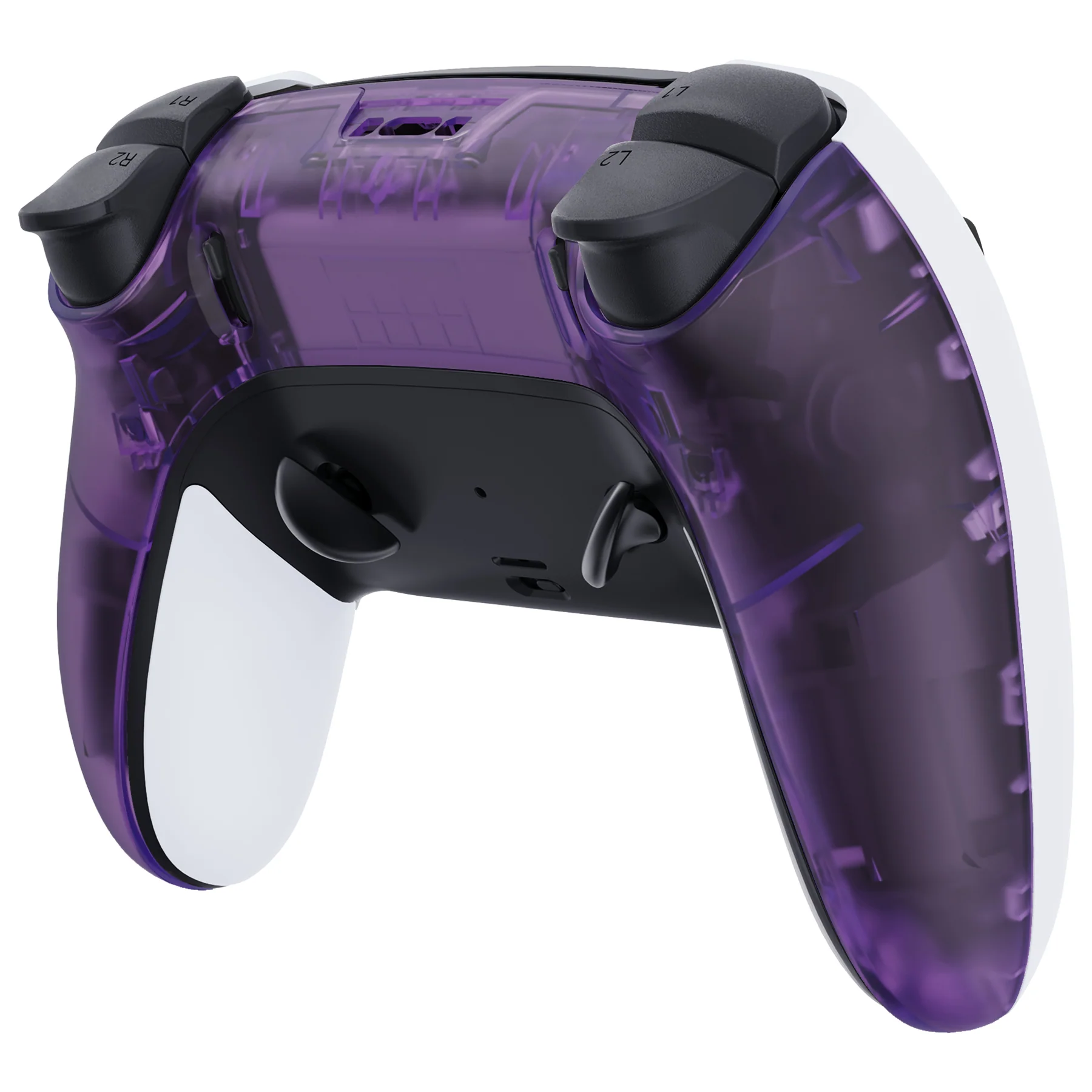eXtremeRate Replacement Back Housing Bottom Shell Compatible with PS5 Edge Controller - Clear Atomic Purple - Image 4