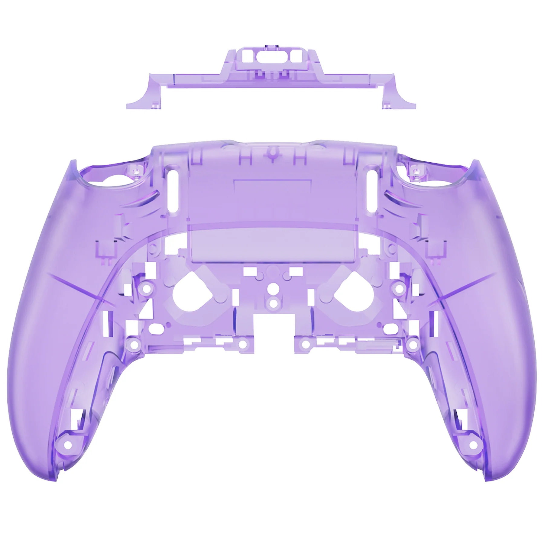 eXtremeRate Replacement Back Housing Bottom Shell Compatible with PS5 Edge Controller - Clear Atomic Purple - Image 5