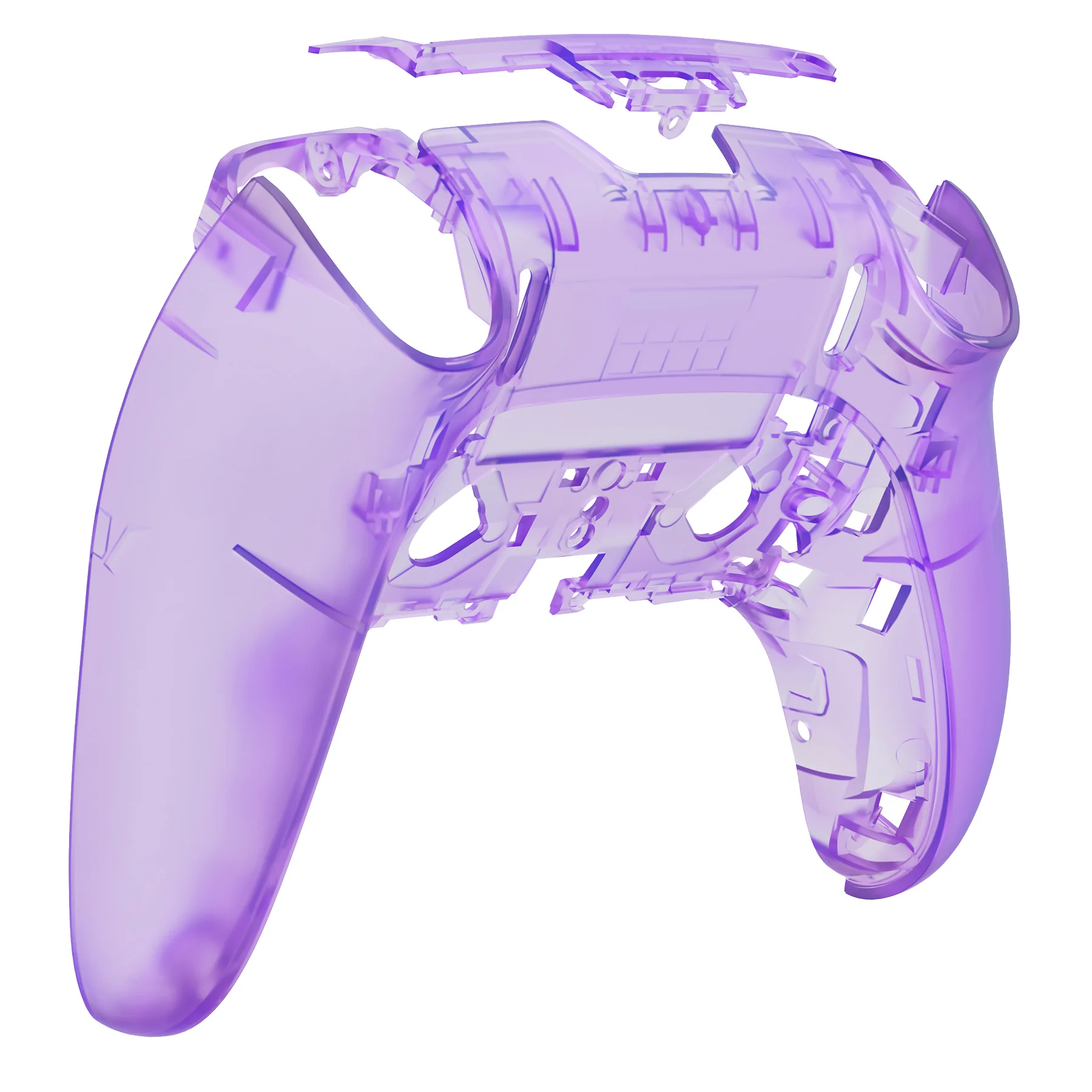 eXtremeRate Replacement Back Housing Bottom Shell Compatible with PS5 Edge Controller - Clear Atomic Purple - Image 6
