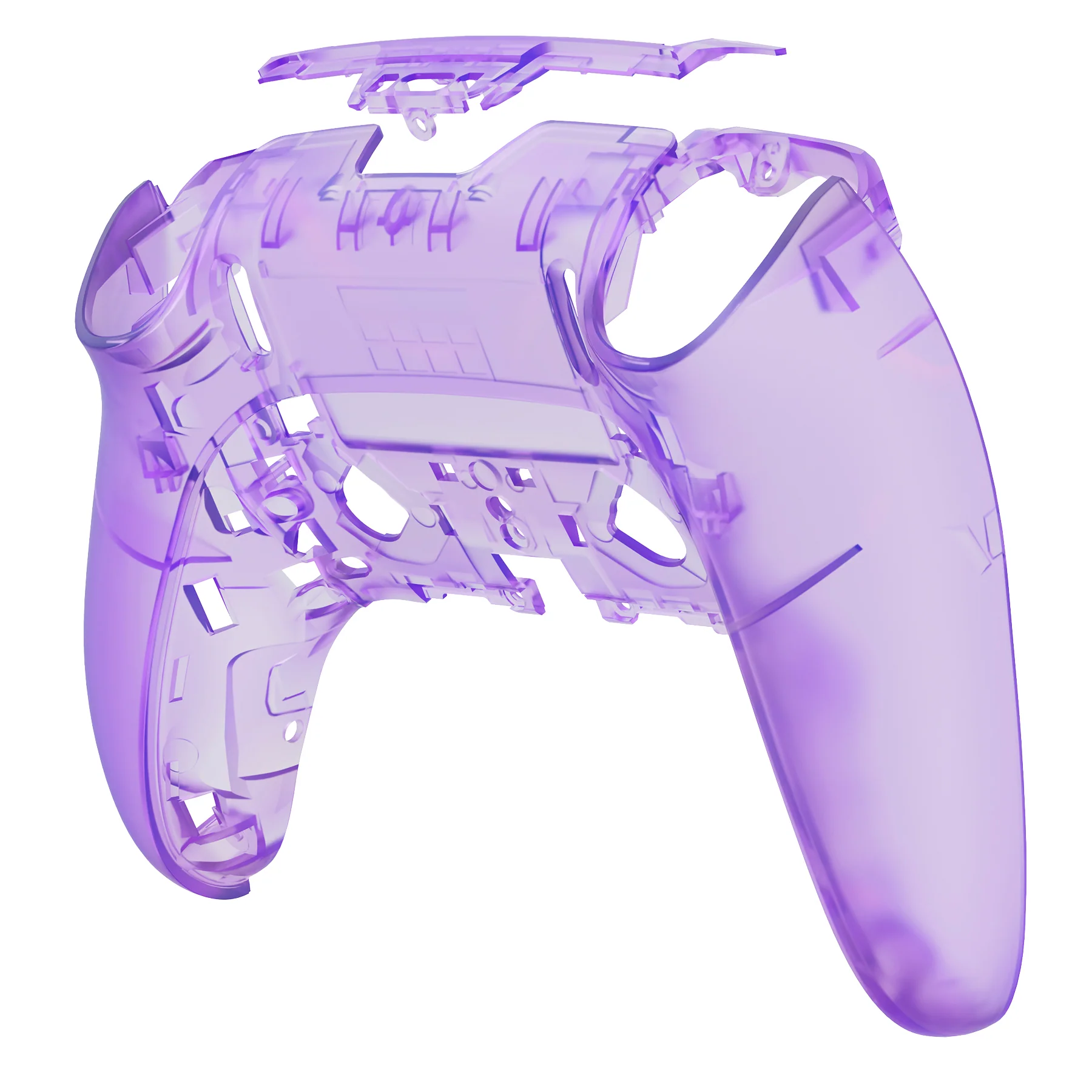 eXtremeRate Replacement Back Housing Bottom Shell Compatible with PS5 Edge Controller - Clear Atomic Purple - Image 7