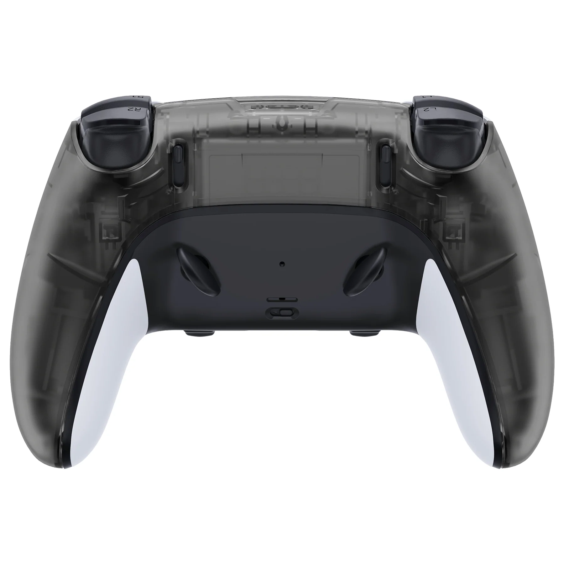 eXtremeRate Replacement Back Housing Bottom Shell Compatible with PS5 Edge Controller - Clear Black - Image 2