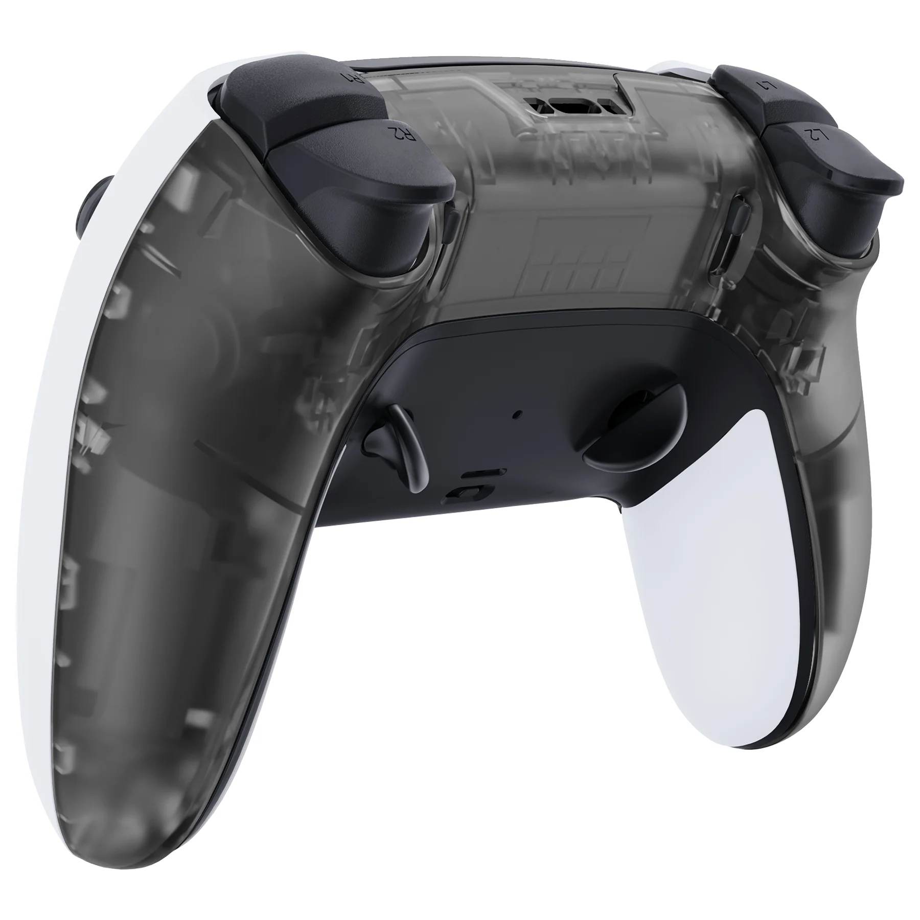 eXtremeRate Replacement Back Housing Bottom Shell Compatible with PS5 Edge Controller - Clear Black - Image 3