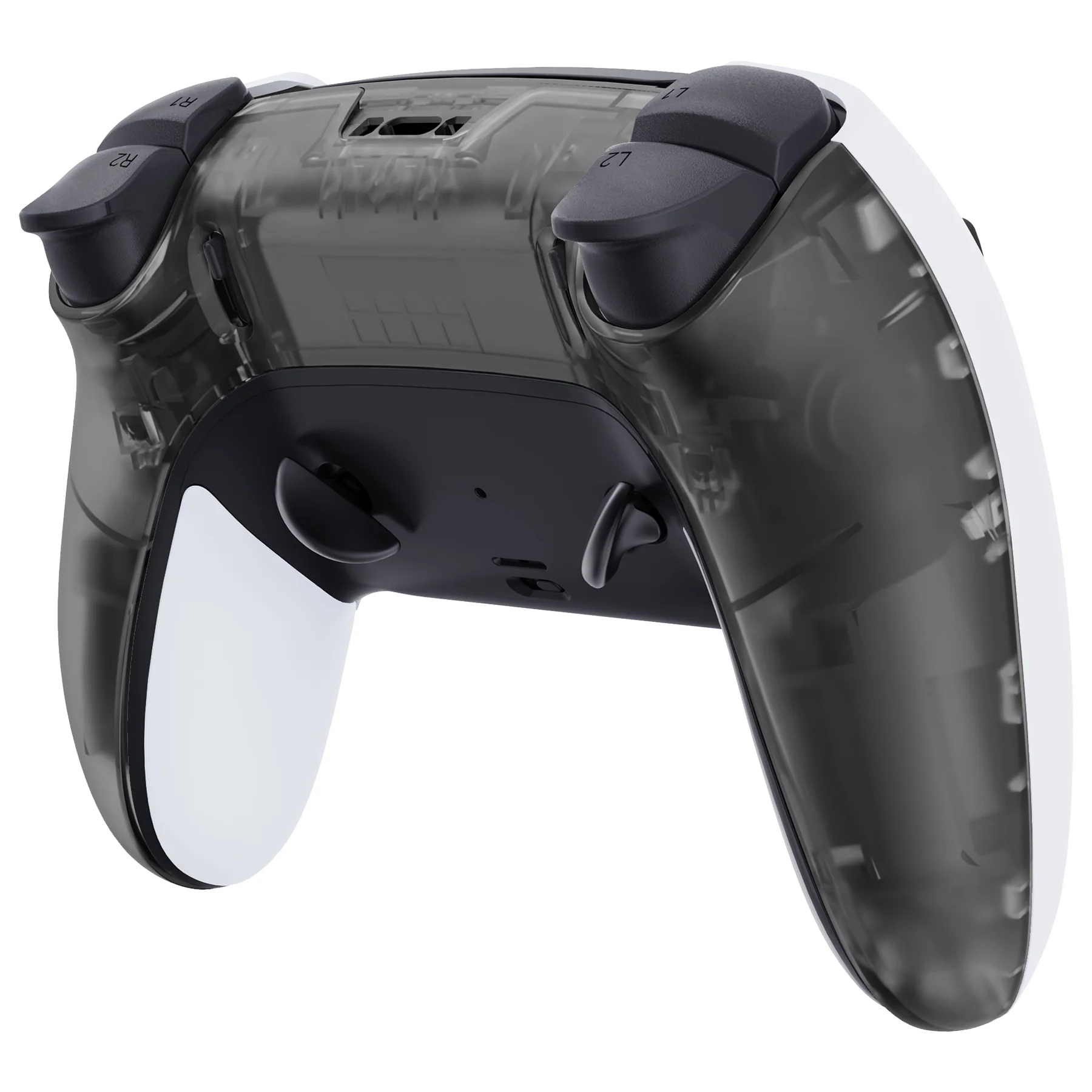 eXtremeRate Replacement Back Housing Bottom Shell Compatible with PS5 Edge Controller - Clear Black - Image 4