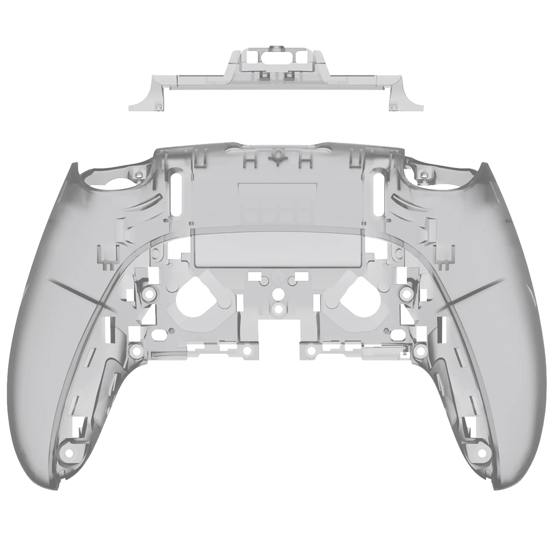 eXtremeRate Replacement Back Housing Bottom Shell Compatible with PS5 Edge Controller - Clear Black - Image 5