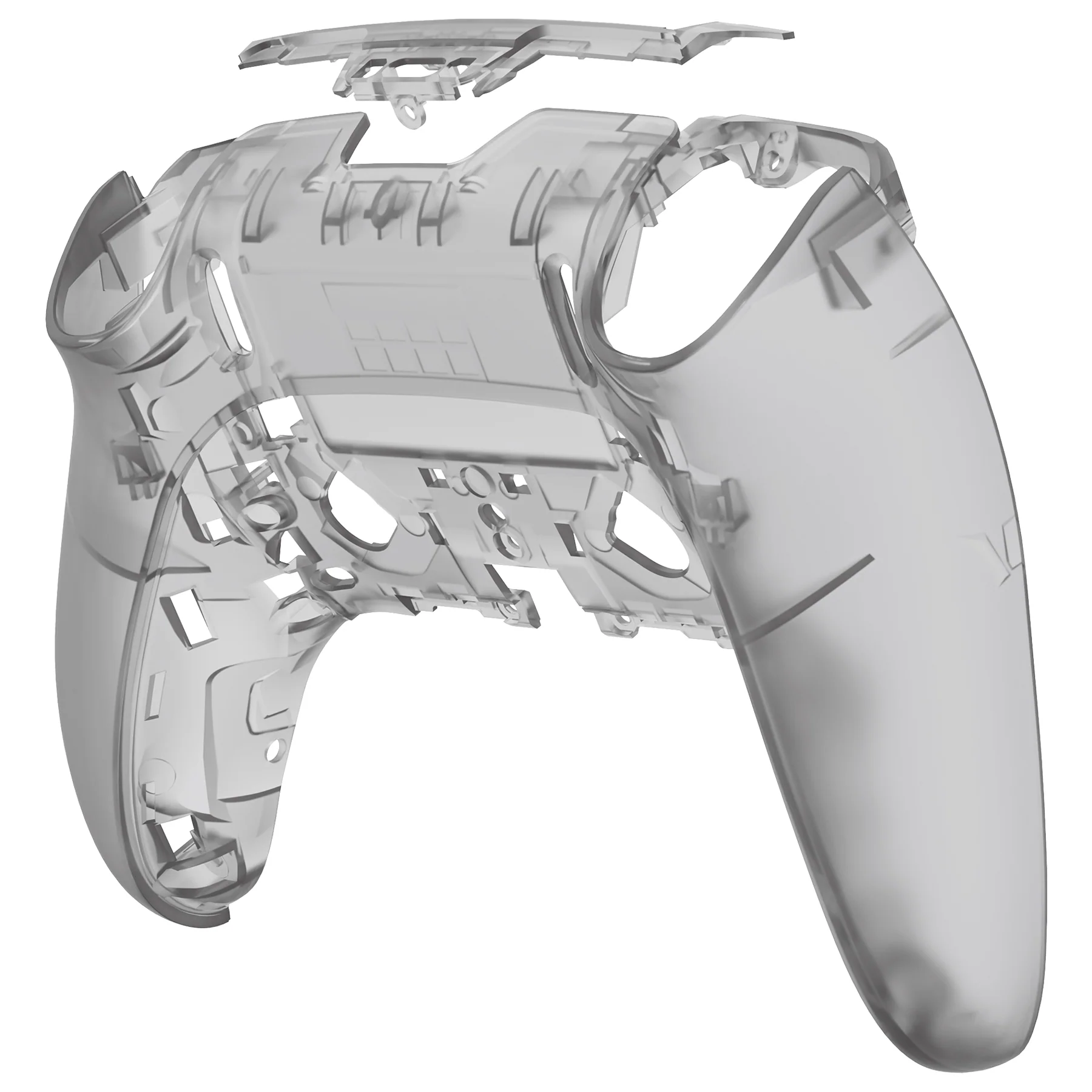 eXtremeRate Replacement Back Housing Bottom Shell Compatible with PS5 Edge Controller - Clear Black - Image 7