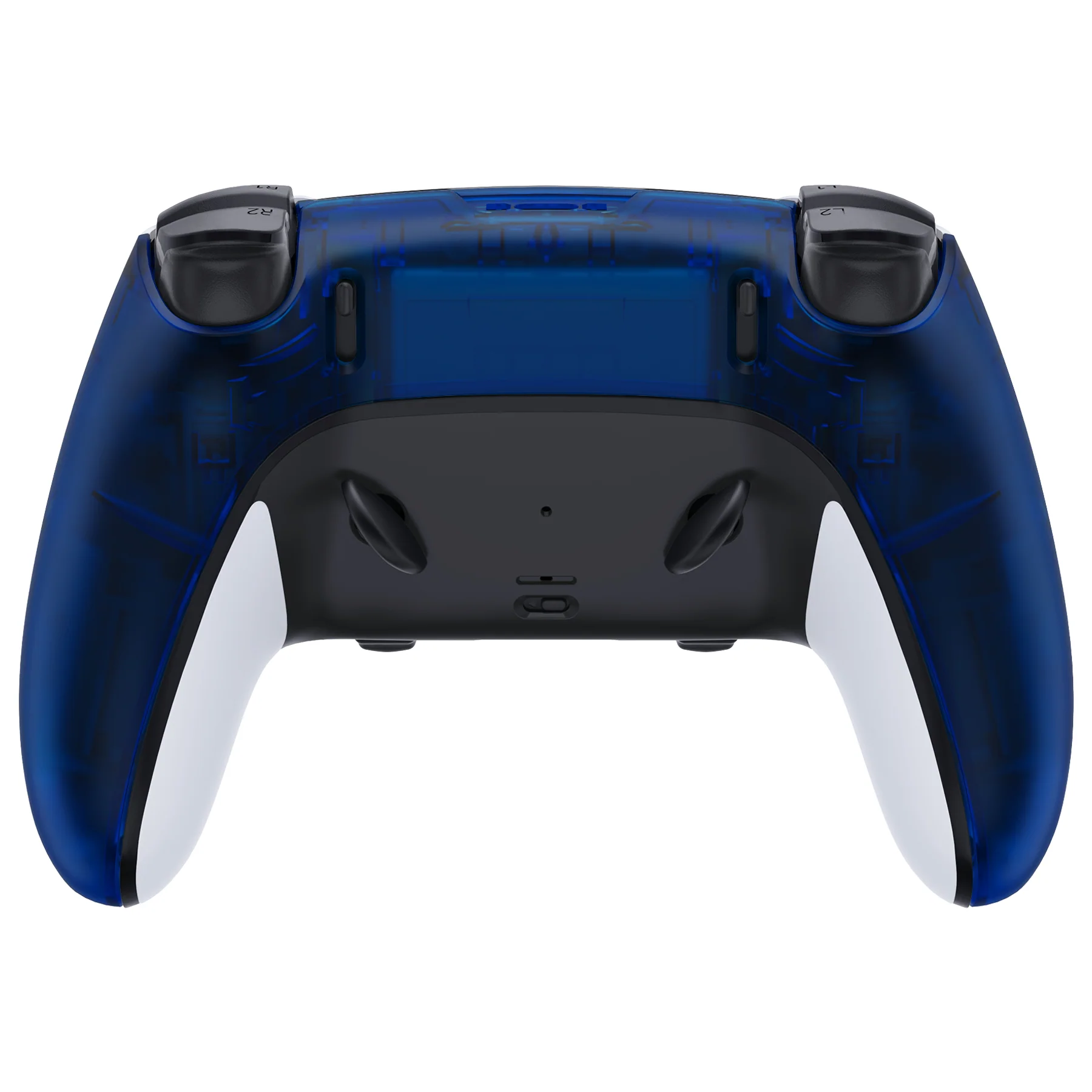 eXtremeRate Replacement Back Housing Bottom Shell Compatible with PS5 Edge Controller - Clear Blue - Image 2