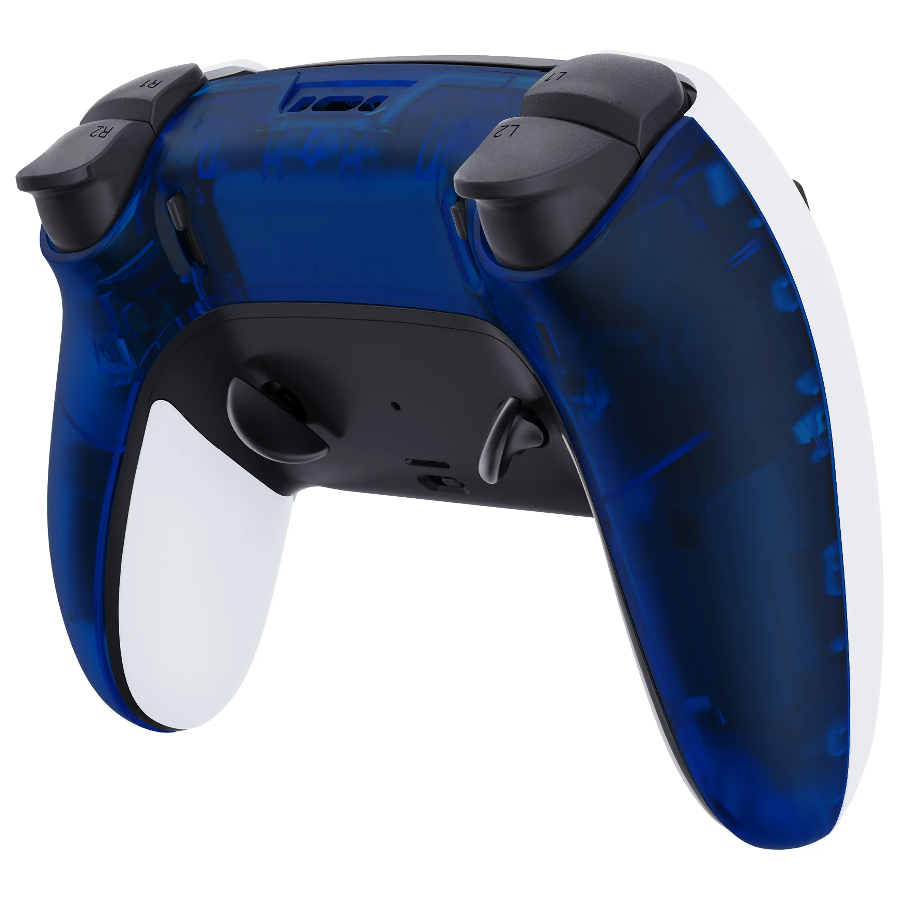 eXtremeRate Replacement Back Housing Bottom Shell Compatible with PS5 Edge Controller - Clear Blue - Image 4