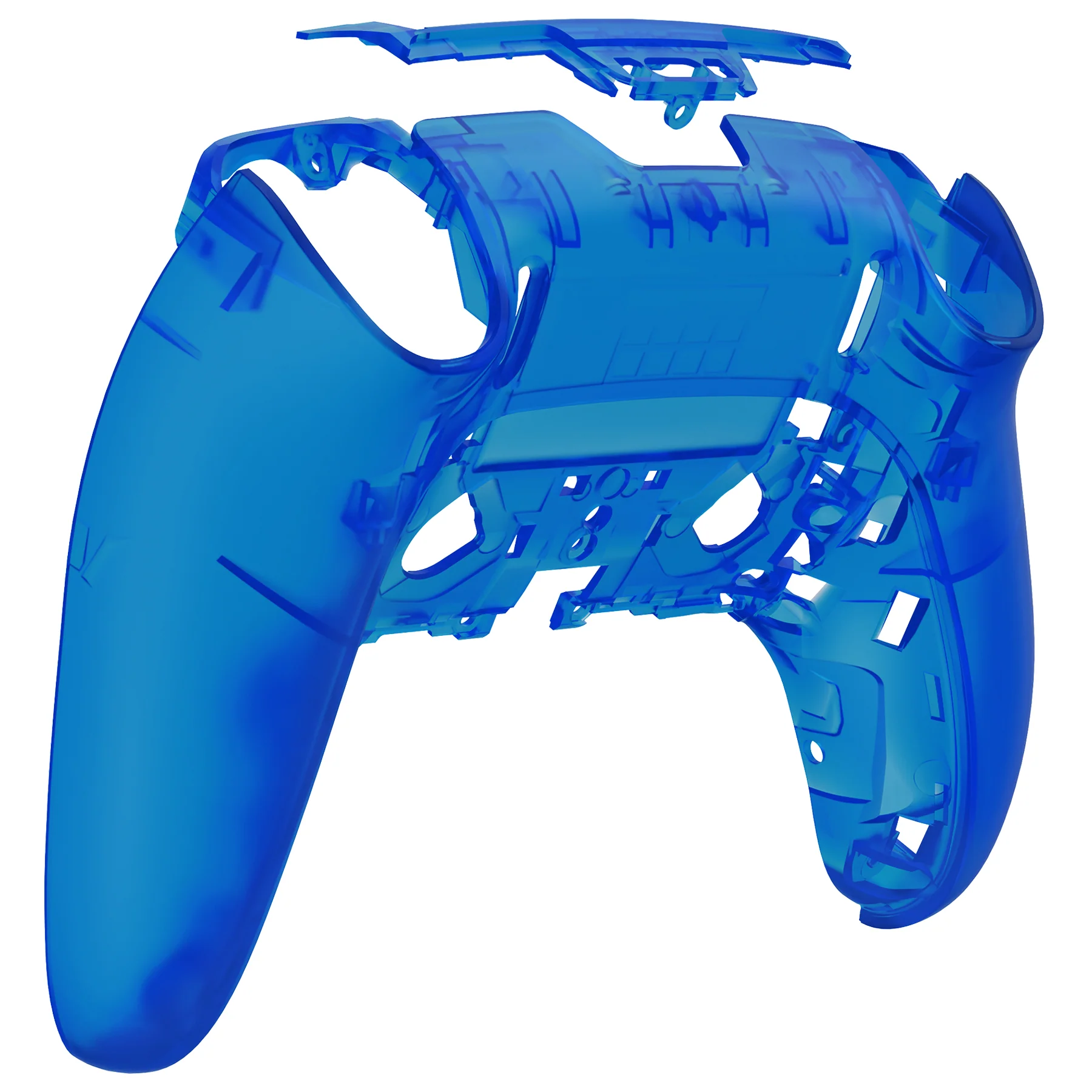 eXtremeRate Replacement Back Housing Bottom Shell Compatible with PS5 Edge Controller - Clear Blue - Image 6