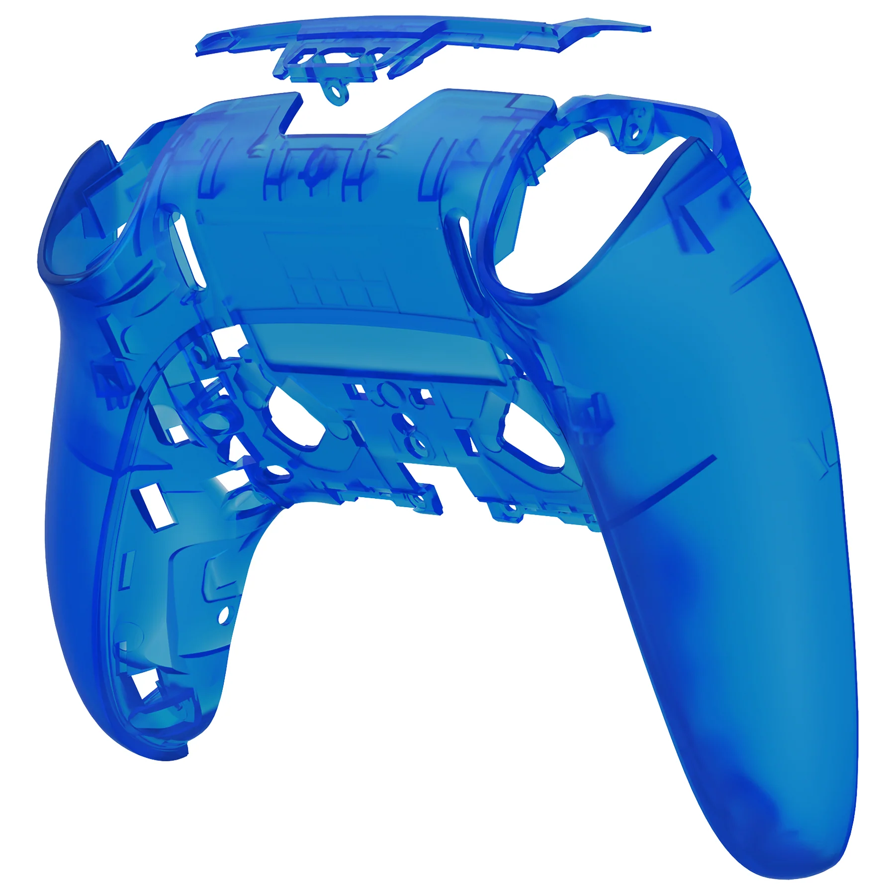 eXtremeRate Replacement Back Housing Bottom Shell Compatible with PS5 Edge Controller - Clear Blue - Image 7