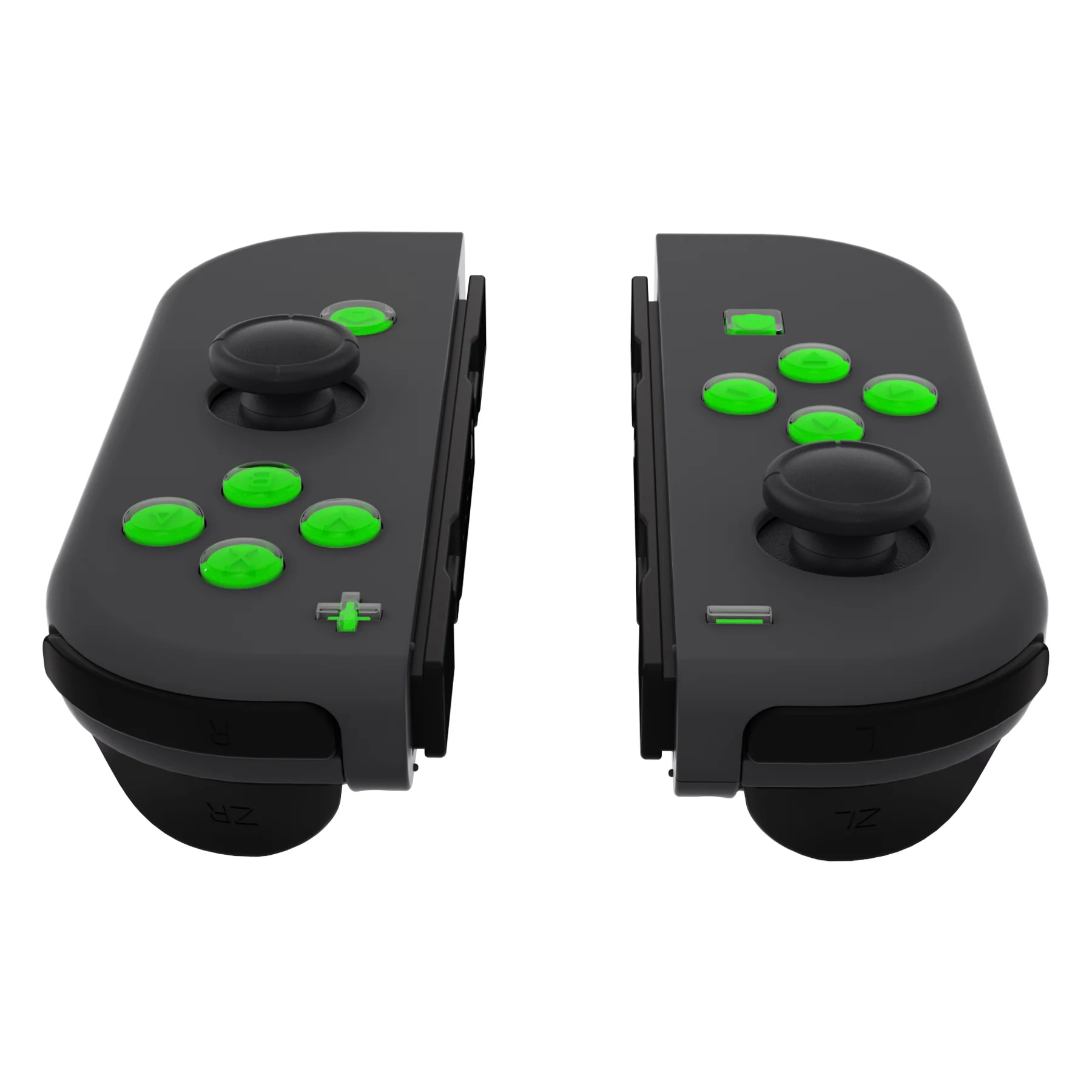 eXtremeRate Replacement Two-Tone Jelly Buttons with Symbols for Joycon of NS Switch - Green & Clear - Image 3
