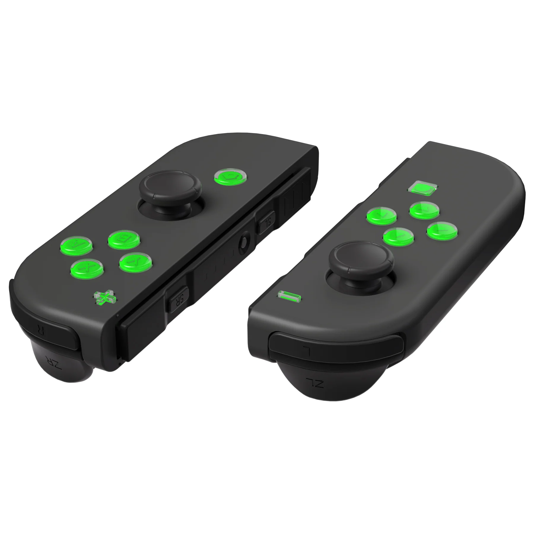 eXtremeRate Replacement Two-Tone Jelly Buttons with Symbols for Joycon of NS Switch - Green & Clear - Image 4