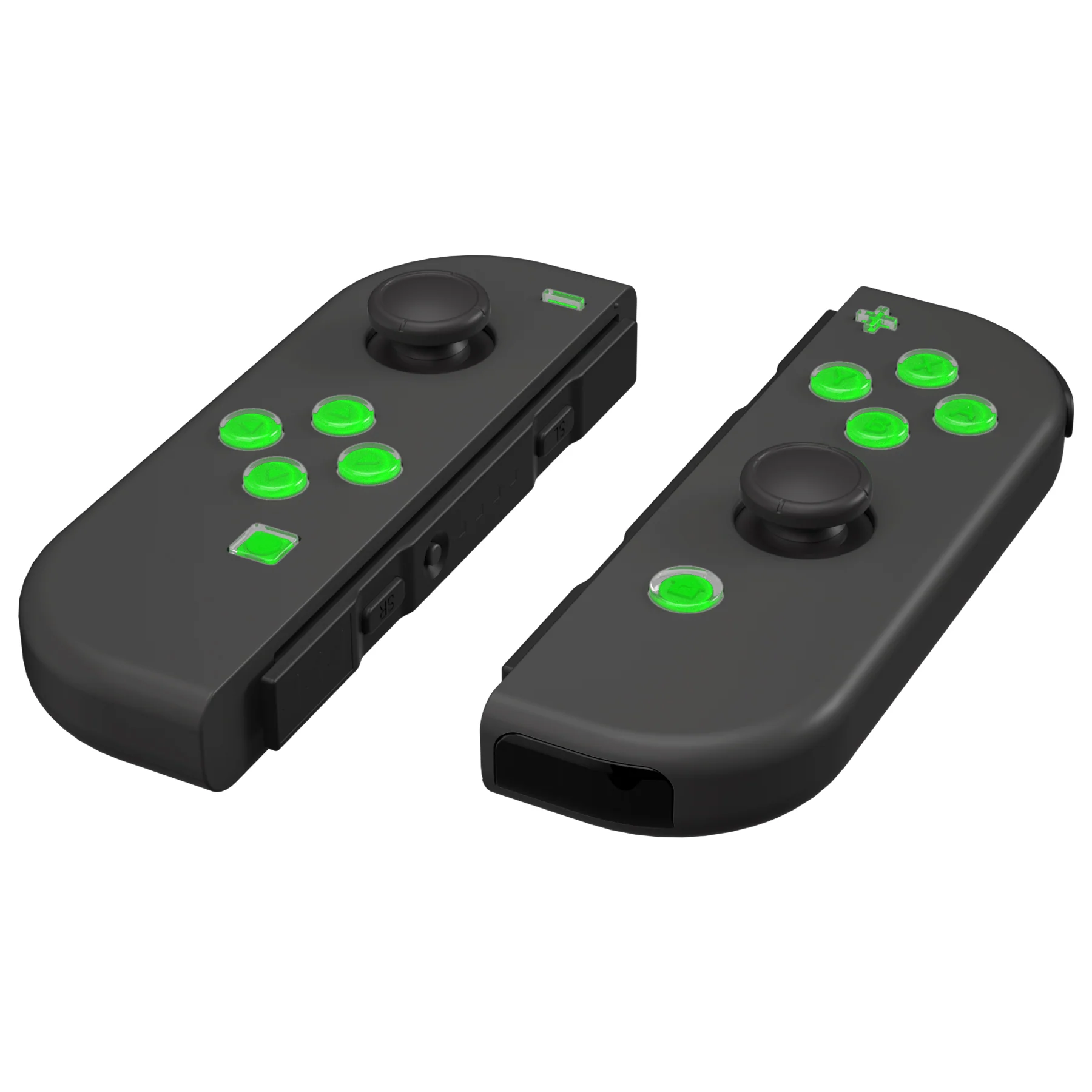 eXtremeRate Replacement Two-Tone Jelly Buttons with Symbols for Joycon of NS Switch - Green & Clear - Image 5