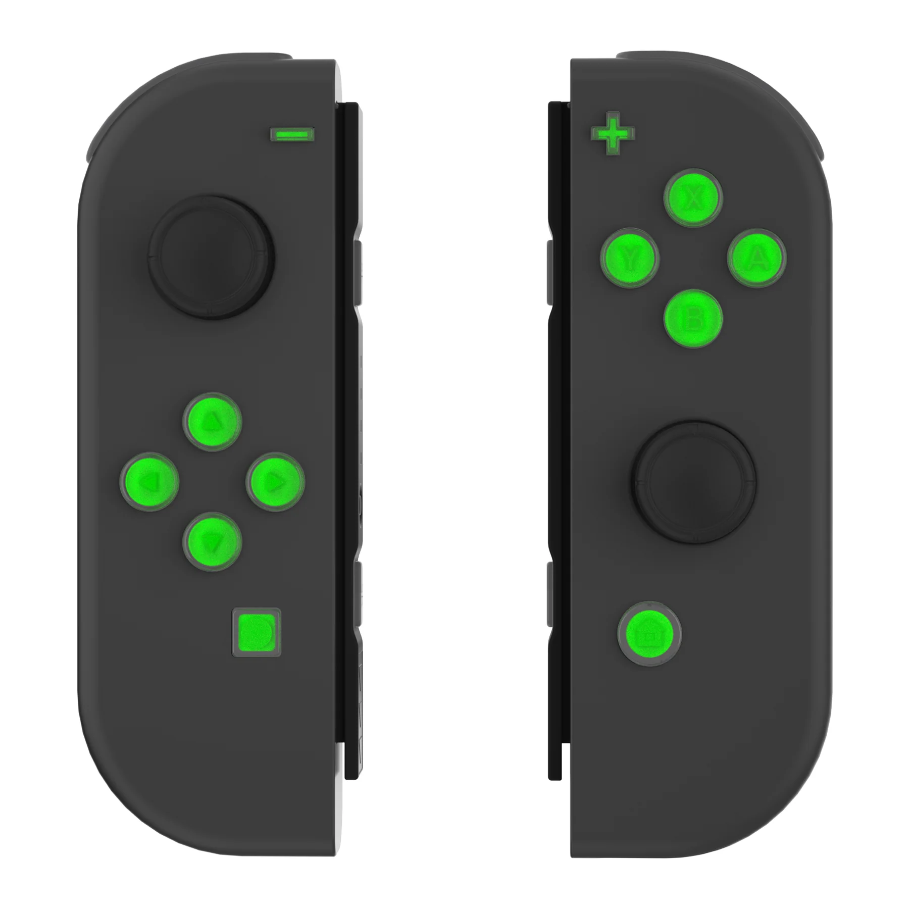 eXtremeRate Replacement Two-Tone Jelly Buttons with Symbols for Joycon of NS Switch - Green & Clear - Image 6