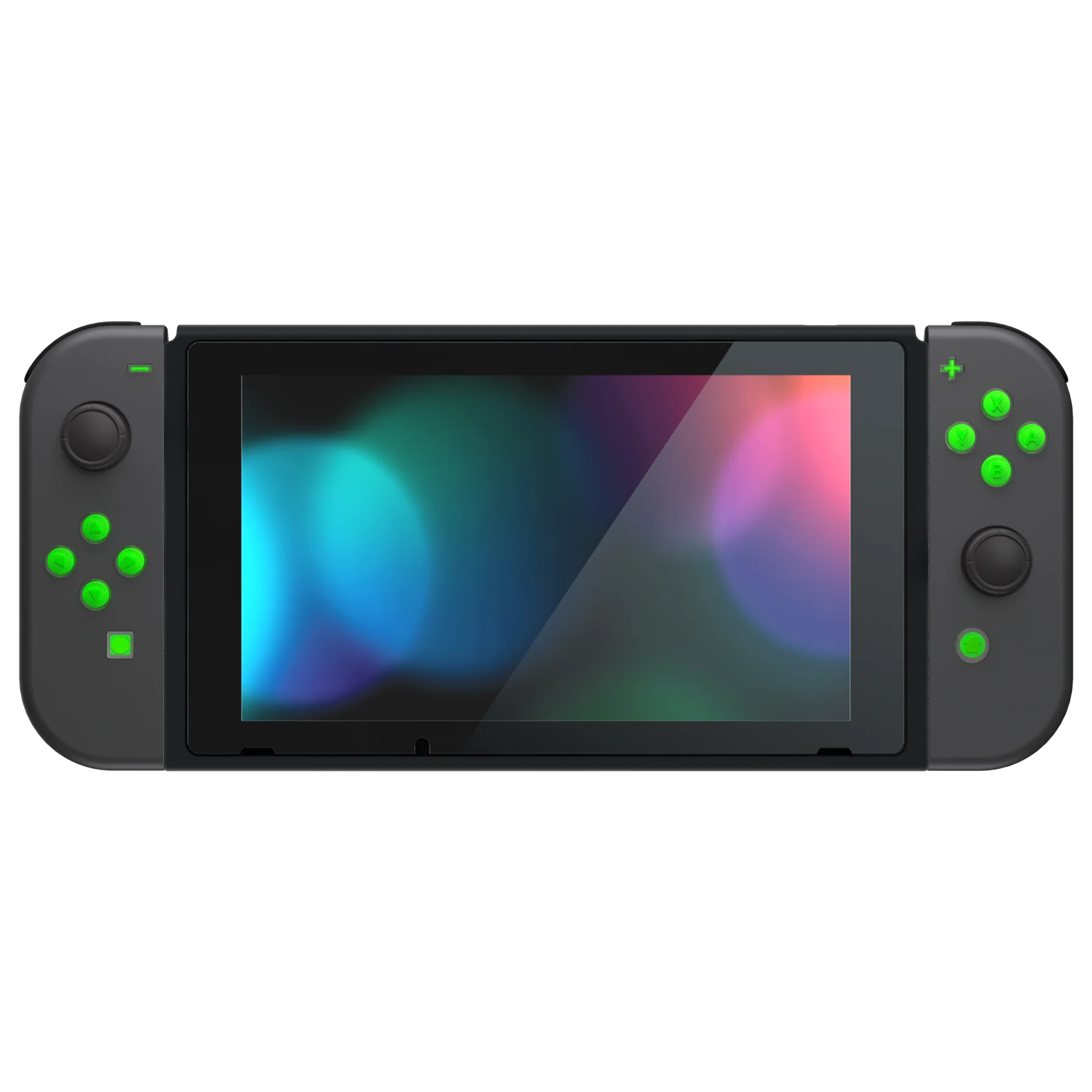 eXtremeRate Replacement Two-Tone Jelly Buttons with Symbols for Joycon of NS Switch - Green & Clear - Image 7