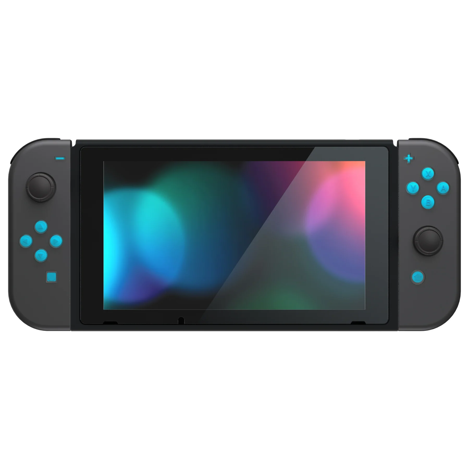 eXtremeRate Replacement Two-Tone Jelly Buttons with Symbols for Joycon of NS Switch - Blue & Clear - Image 7