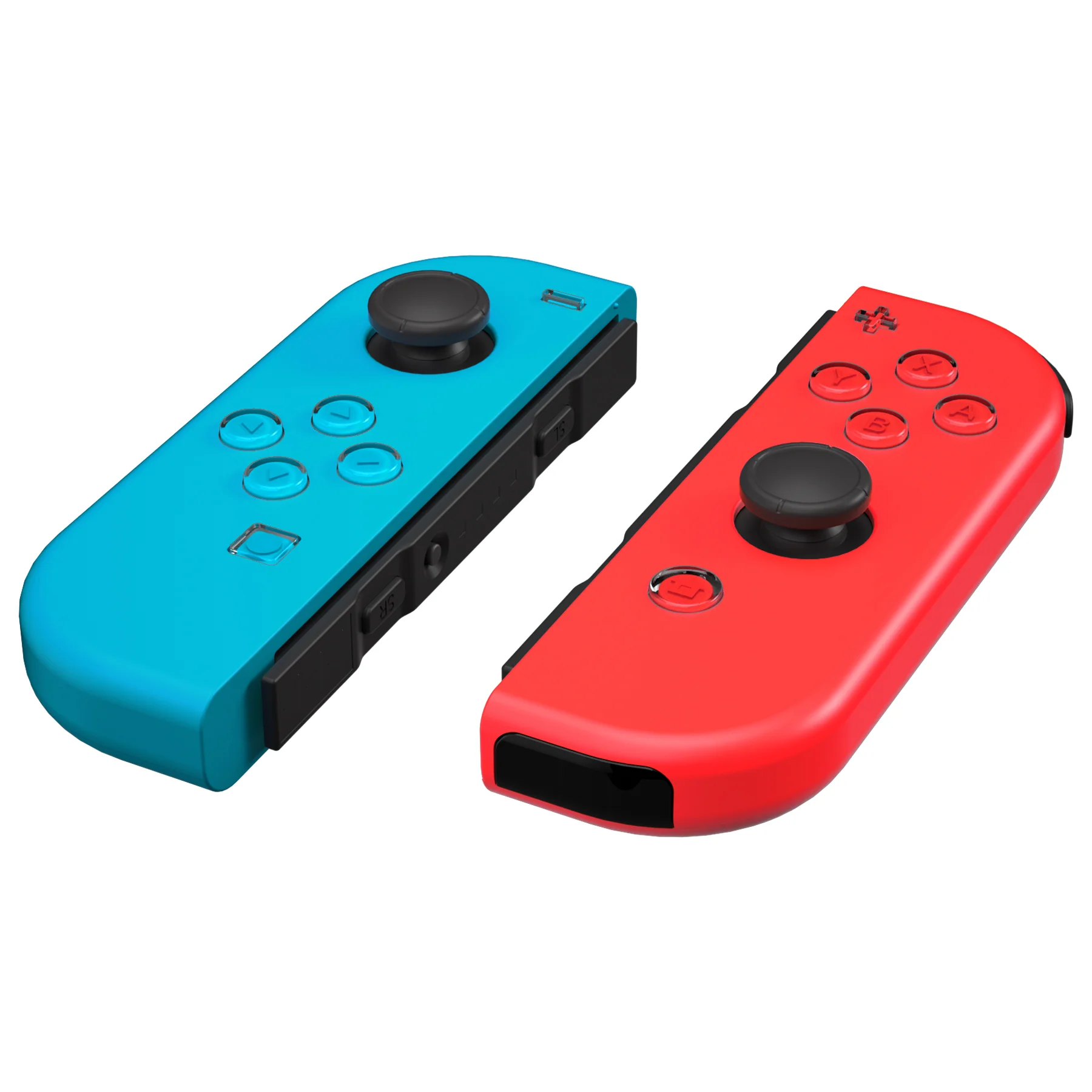 eXtremeRate Replacement Two-Tone Jelly Buttons with Symbols for Joycon of NS Switch - Blue Red & Clear - Image 5
