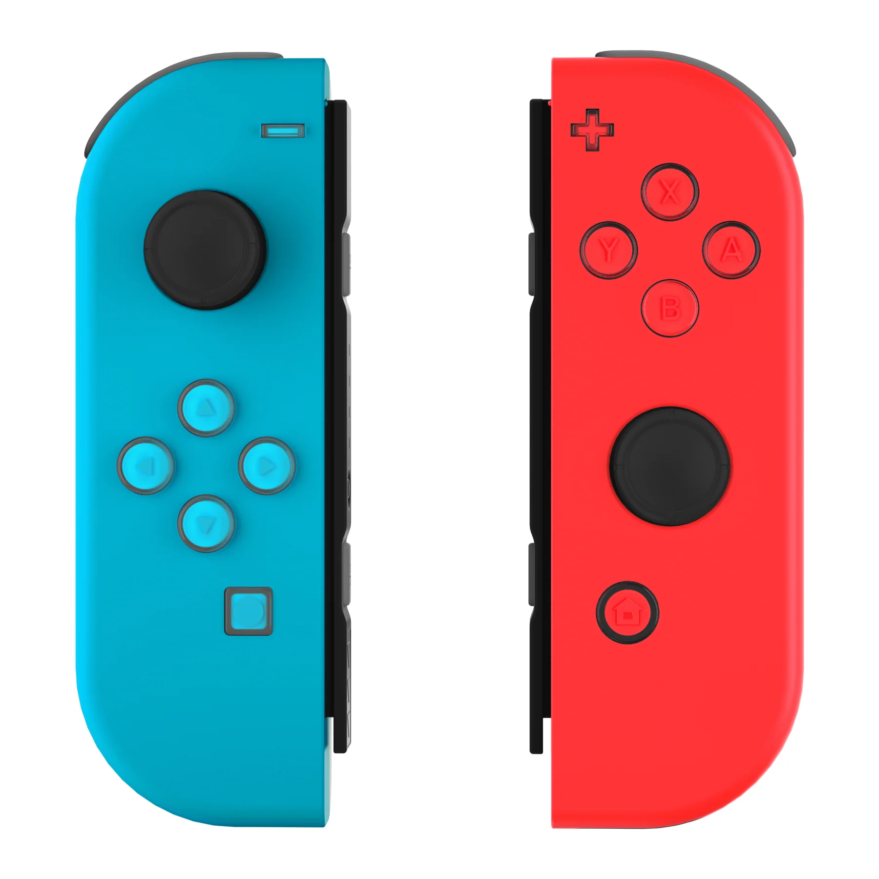 eXtremeRate Replacement Two-Tone Jelly Buttons with Symbols for Joycon of NS Switch - Blue Red & Clear - Image 6