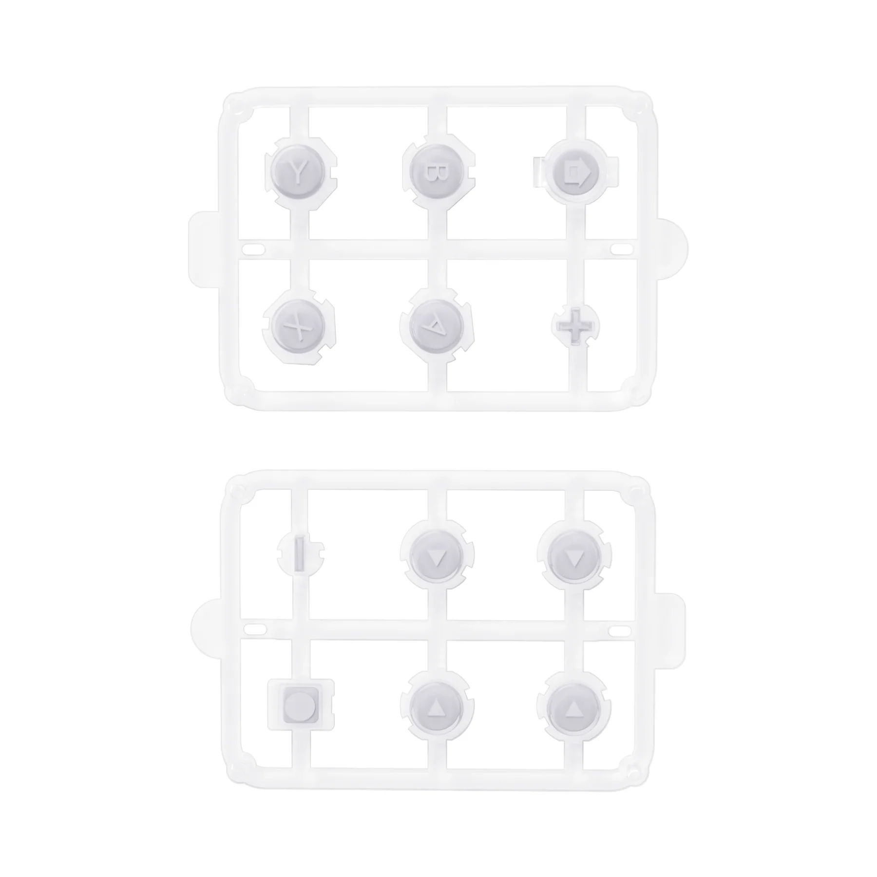 eXtremeRate Replacement Two-Tone Jelly Buttons with Symbols for Joycon of NS Switch - New Hope Gray & Clear - Image 2