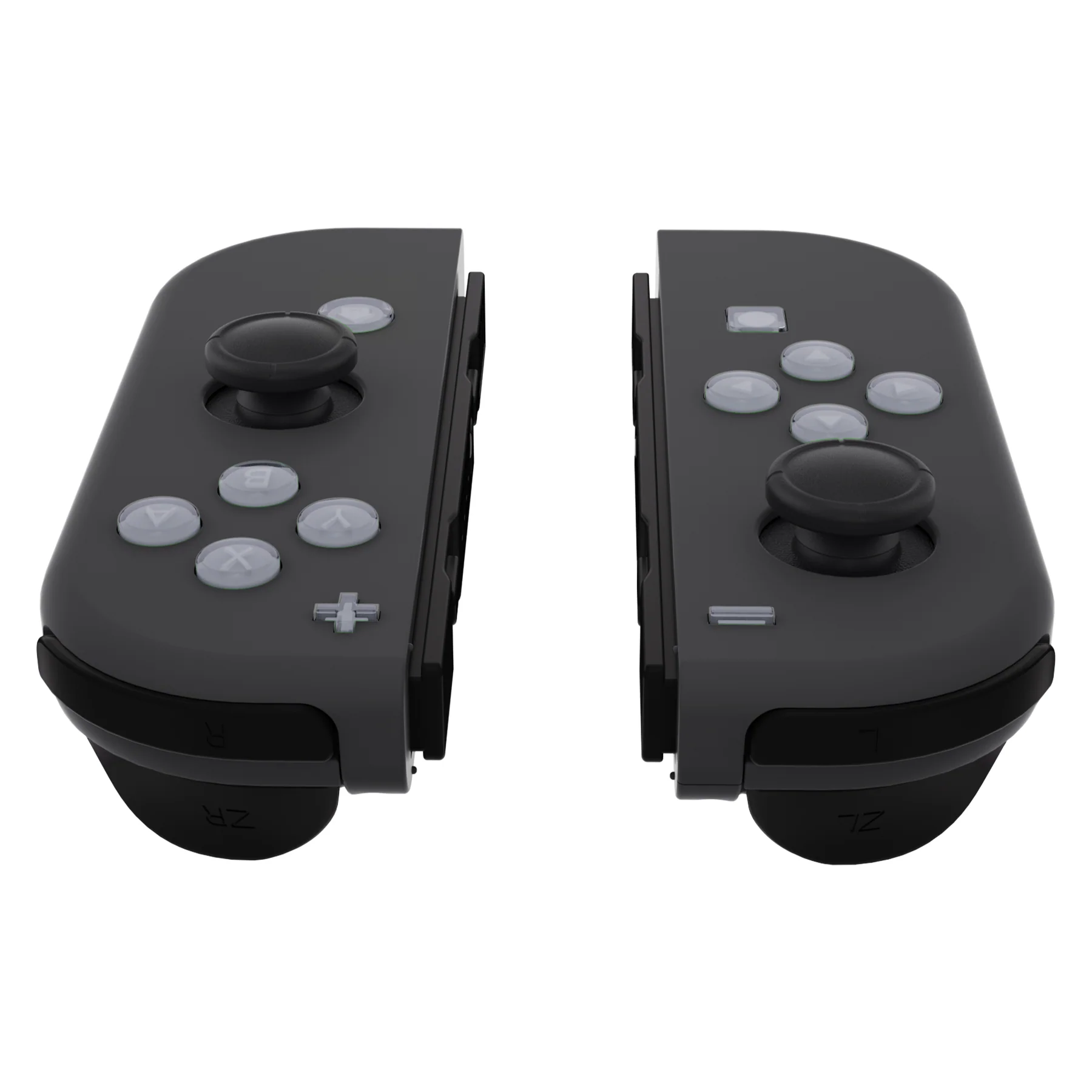 eXtremeRate Replacement Two-Tone Jelly Buttons with Symbols for Joycon of NS Switch - New Hope Gray & Clear - Image 3