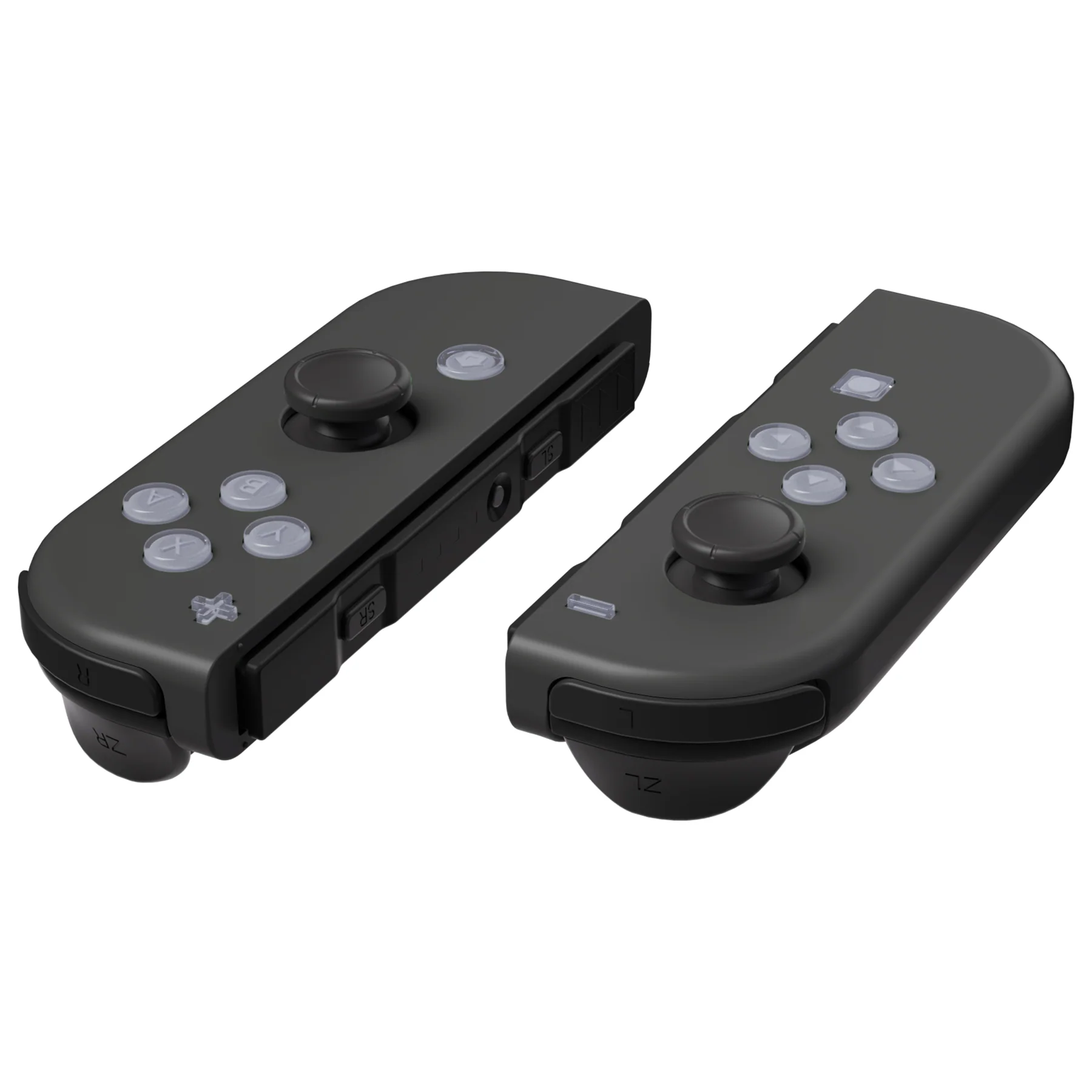 eXtremeRate Replacement Two-Tone Jelly Buttons with Symbols for Joycon of NS Switch - New Hope Gray & Clear - Image 4