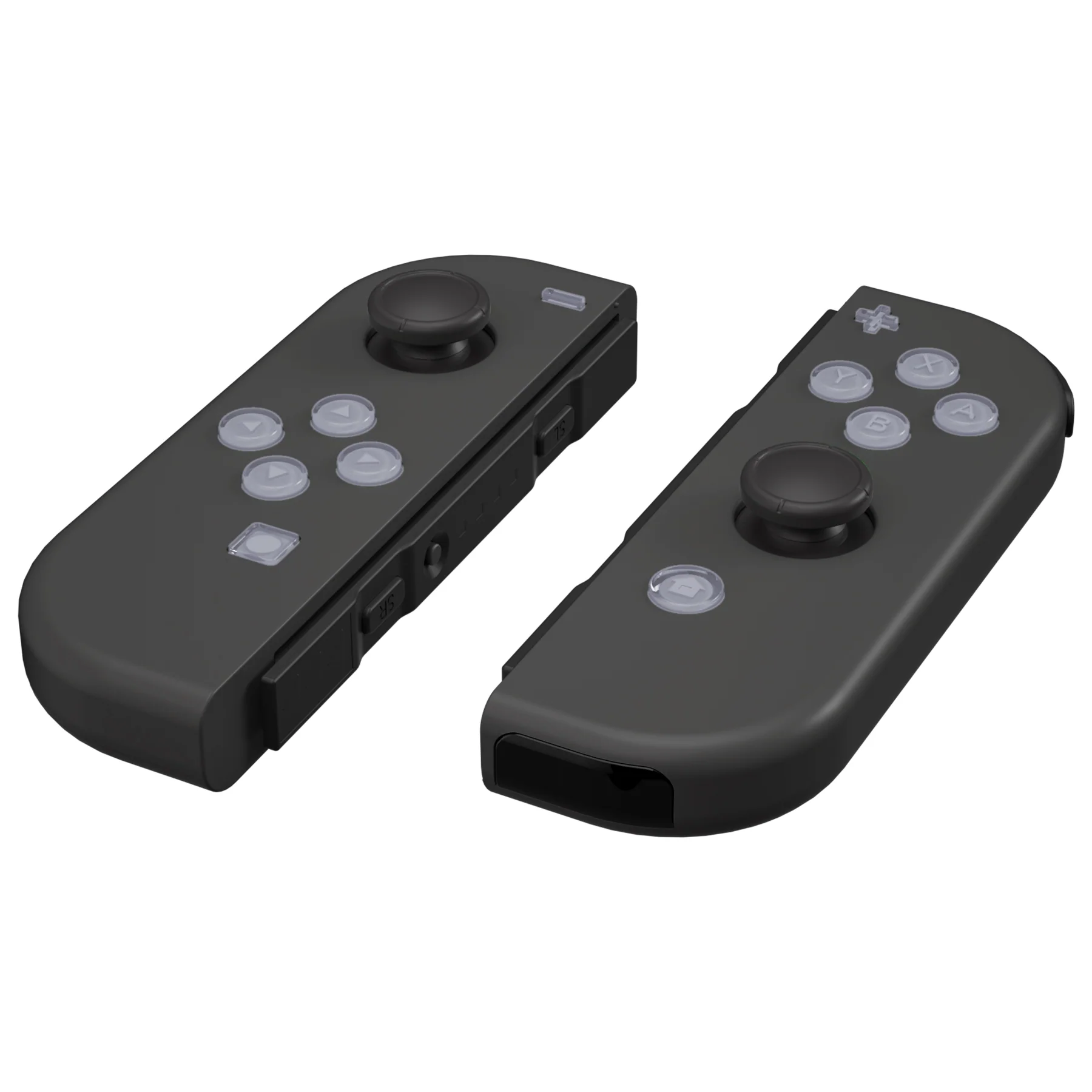 eXtremeRate Replacement Two-Tone Jelly Buttons with Symbols for Joycon of NS Switch - New Hope Gray & Clear - Image 5