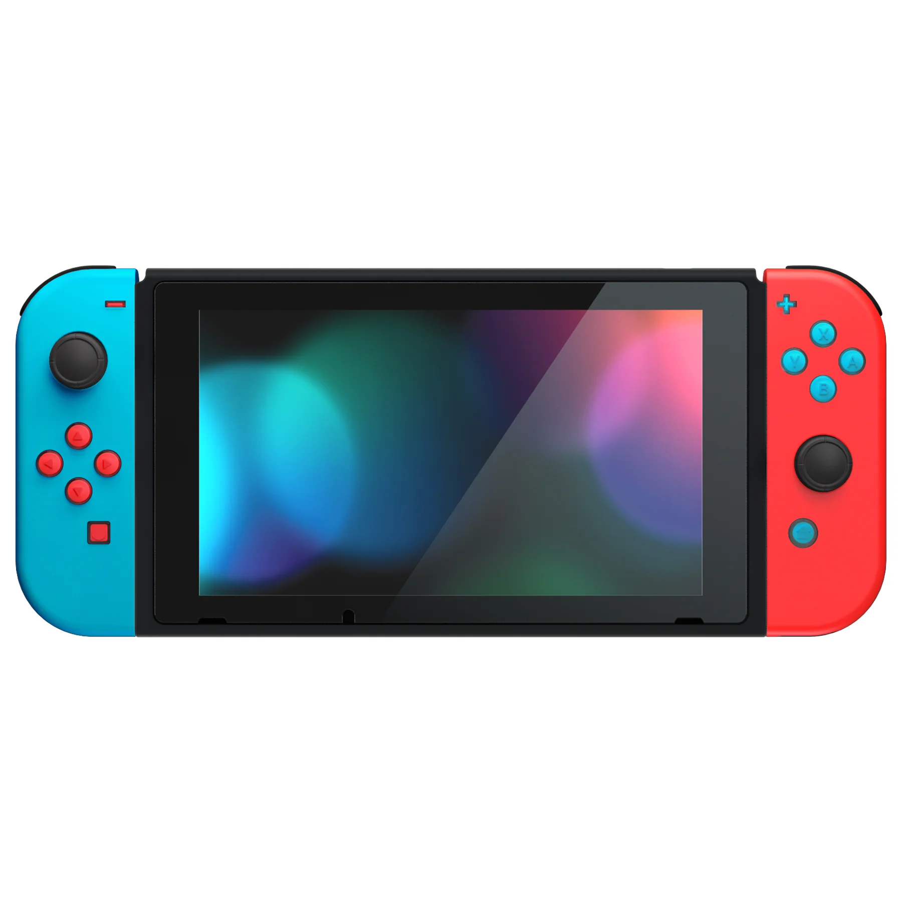eXtremeRate Replacement Two-Tone Jelly Buttons with Symbols for Joycon of NS Switch - Red Blue & Clear - Image 4