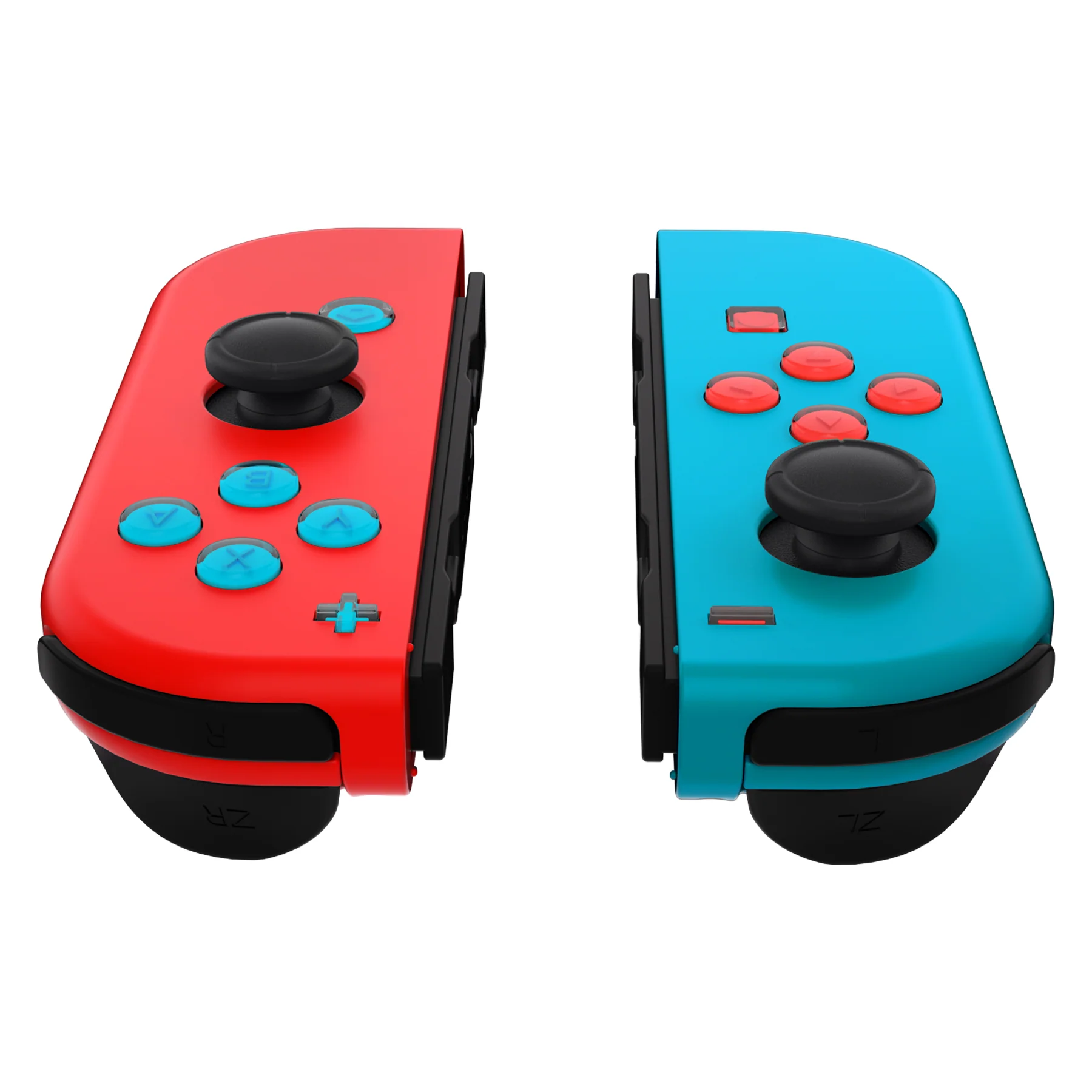 eXtremeRate Replacement Two-Tone Jelly Buttons with Symbols for Joycon of NS Switch - Red Blue & Clear - Image 6