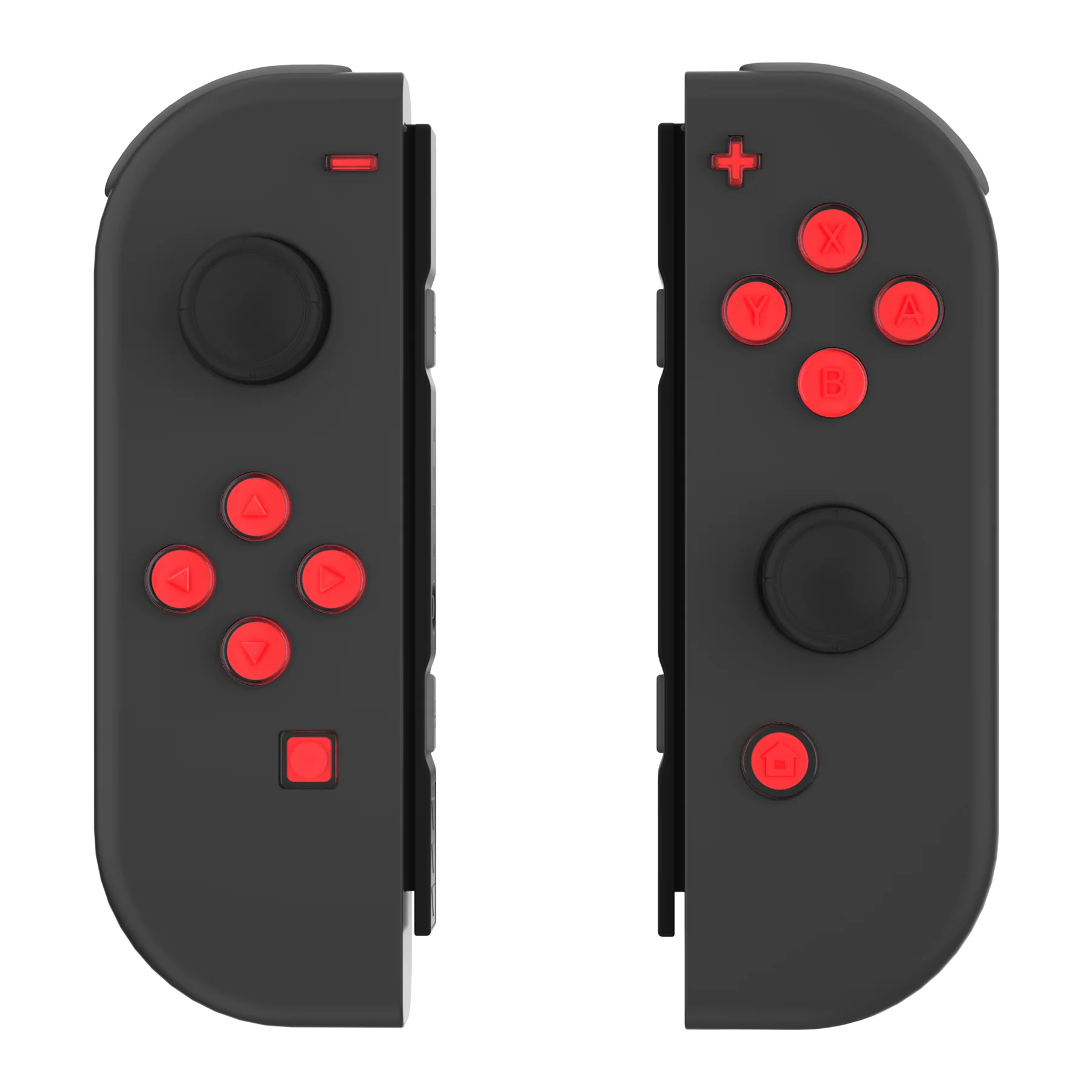 eXtremeRate Replacement Two-Tone Jelly Buttons with Symbols for Joycon of NS Switch - Red & Clear - Image 5