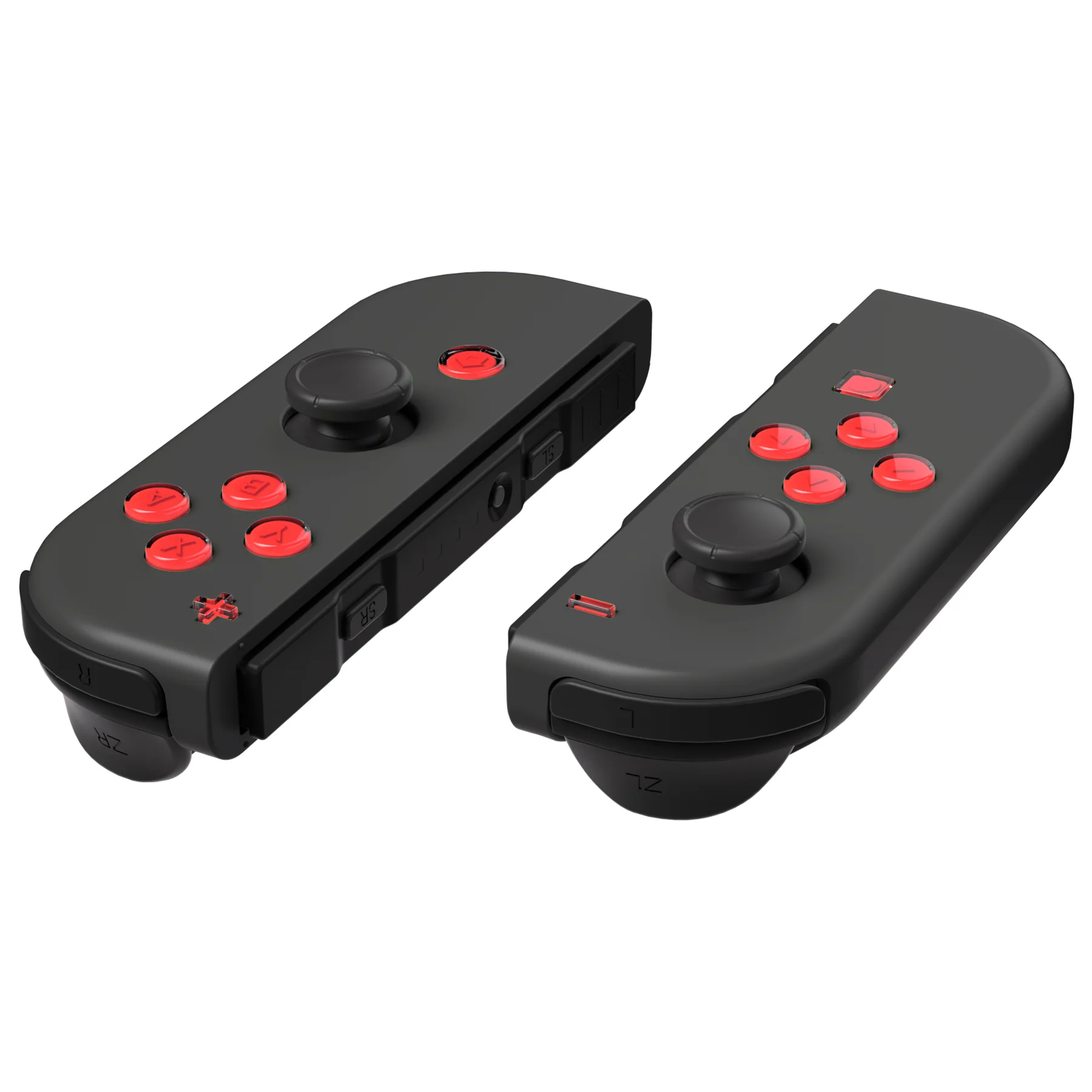 eXtremeRate Replacement Two-Tone Jelly Buttons with Symbols for Joycon of NS Switch - Red & Clear - Image 7