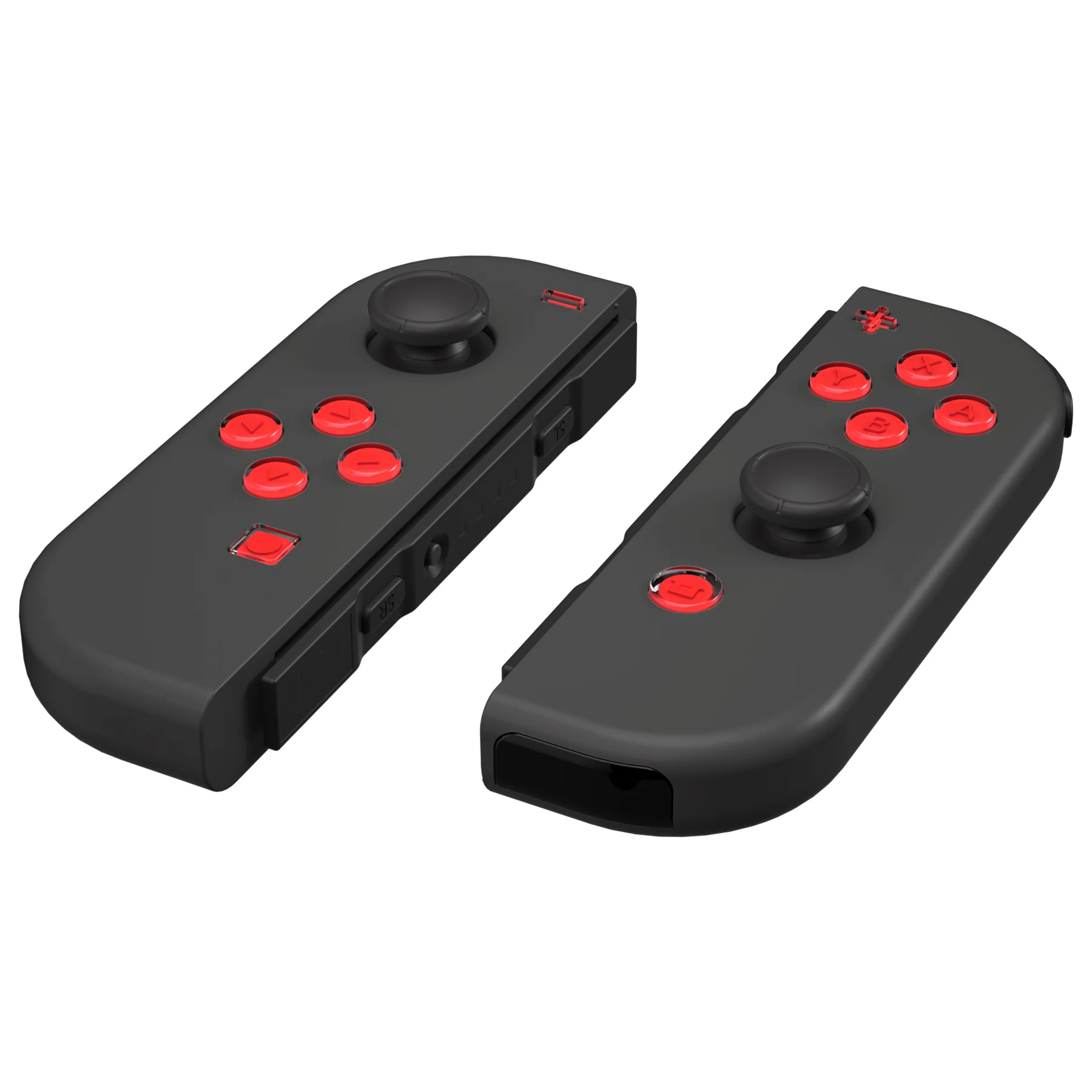 eXtremeRate Replacement Two-Tone Jelly Buttons with Symbols for Joycon of NS Switch - Red & Clear - Image 8