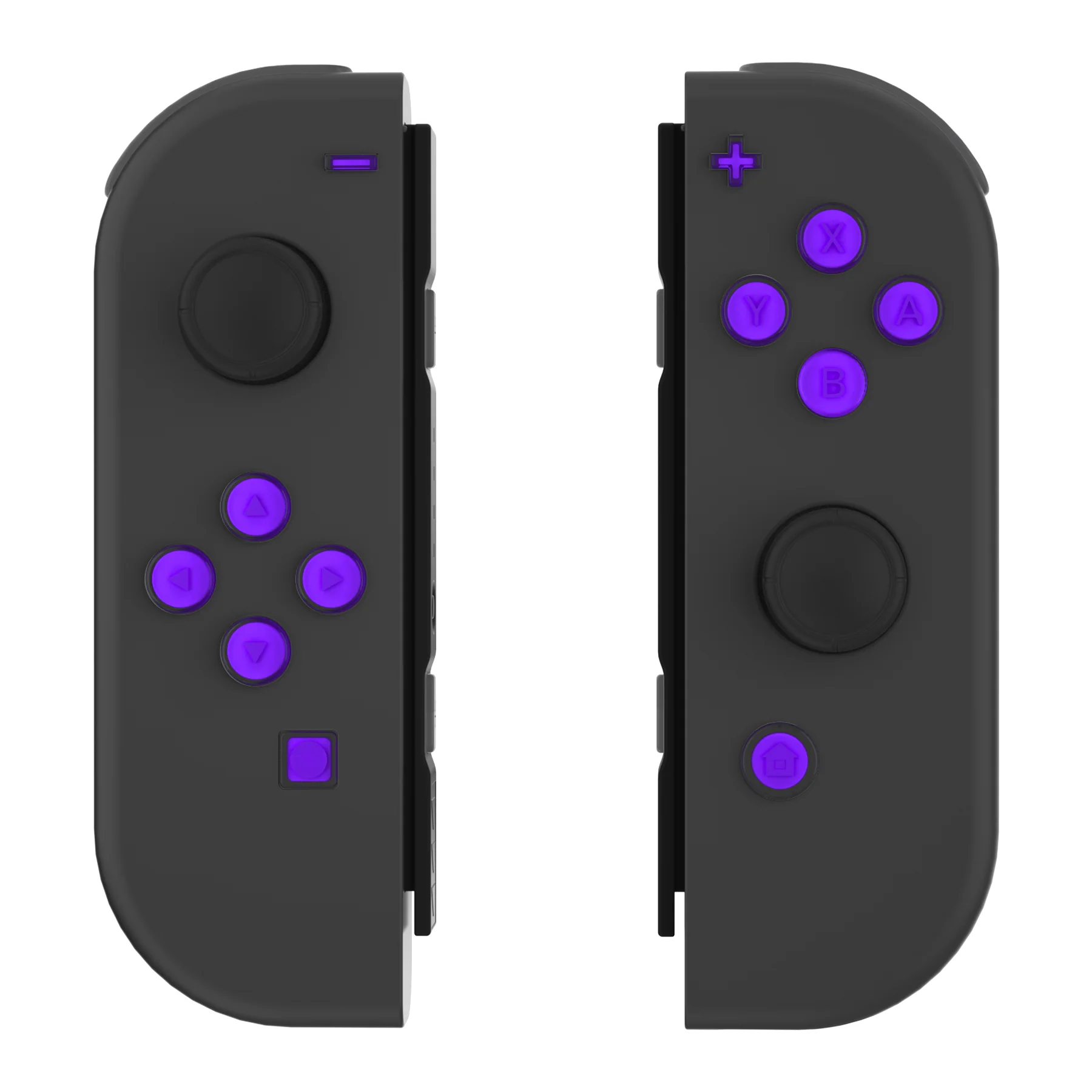 eXtremeRate Replacement Two-Tone Jelly Buttons with Symbols for Joycon of NS Switch - Purple & Clear - Image 5
