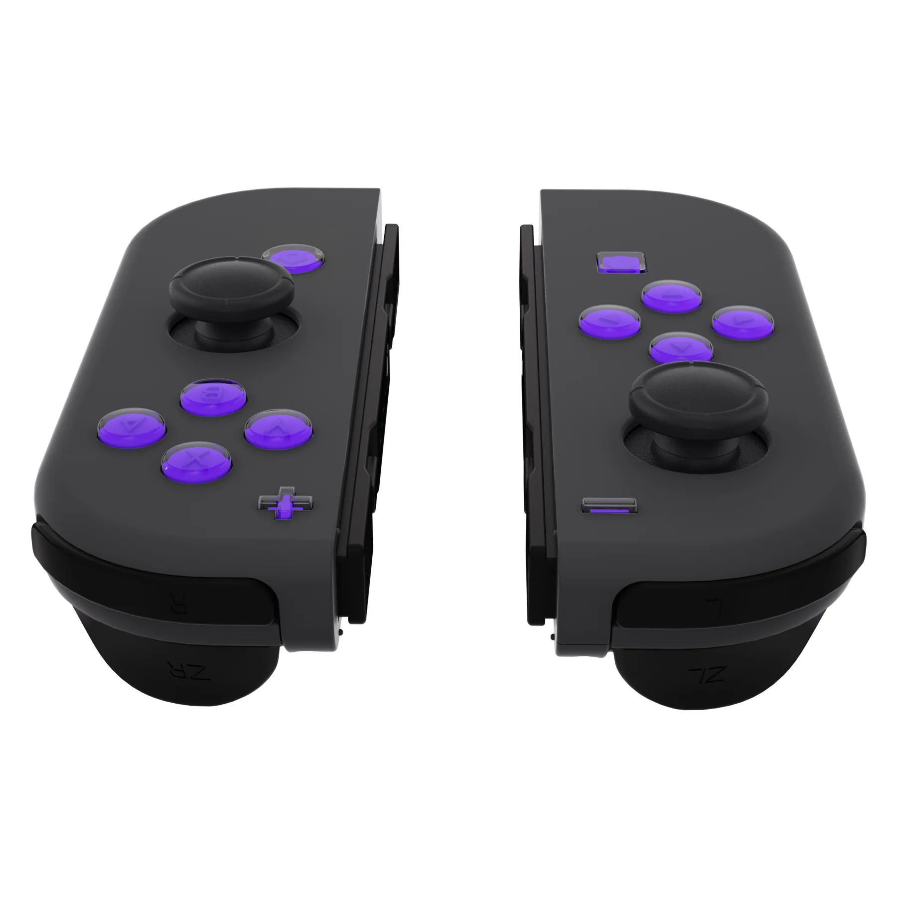 eXtremeRate Replacement Two-Tone Jelly Buttons with Symbols for Joycon of NS Switch - Purple & Clear - Image 6