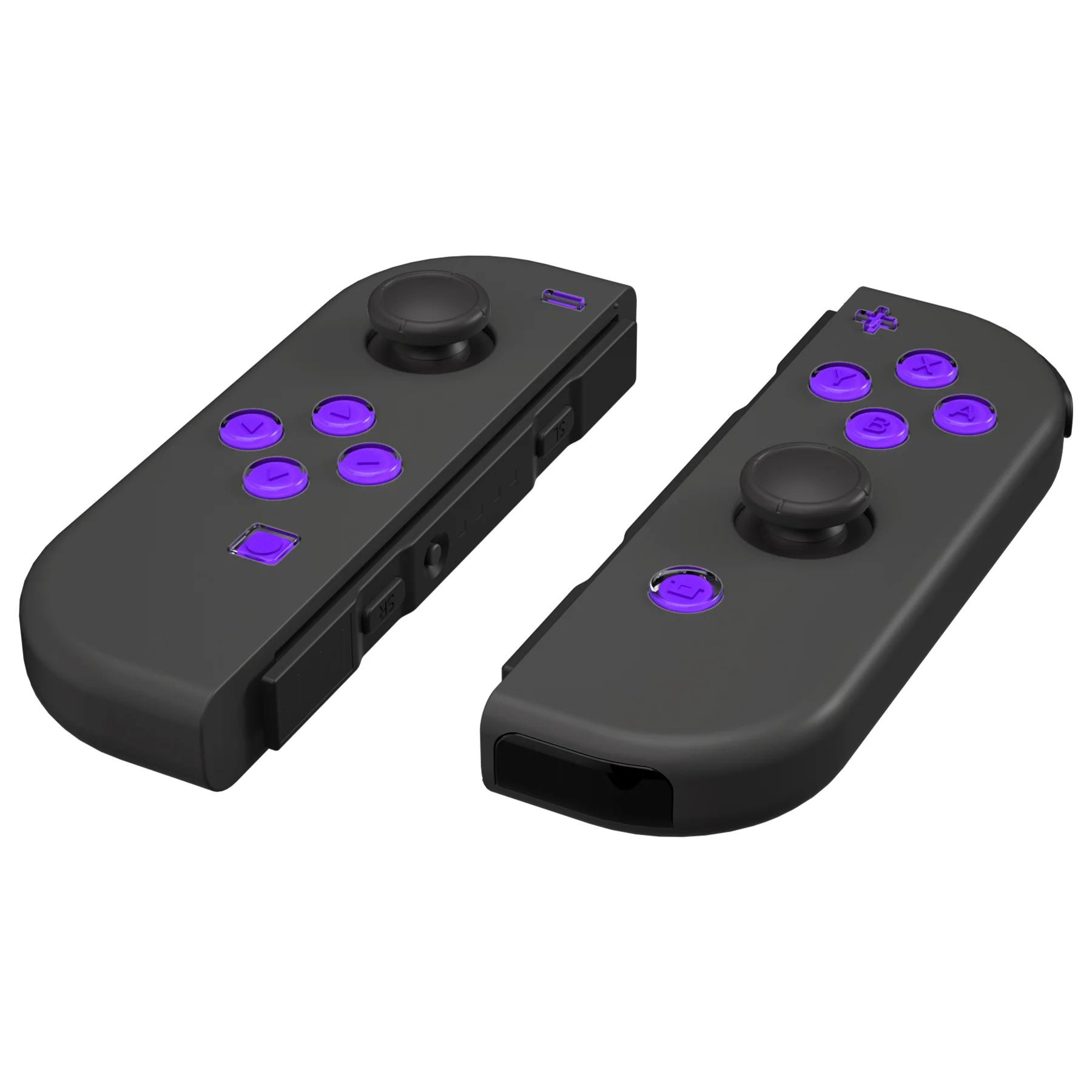 eXtremeRate Replacement Two-Tone Jelly Buttons with Symbols for Joycon of NS Switch - Purple & Clear - Image 8