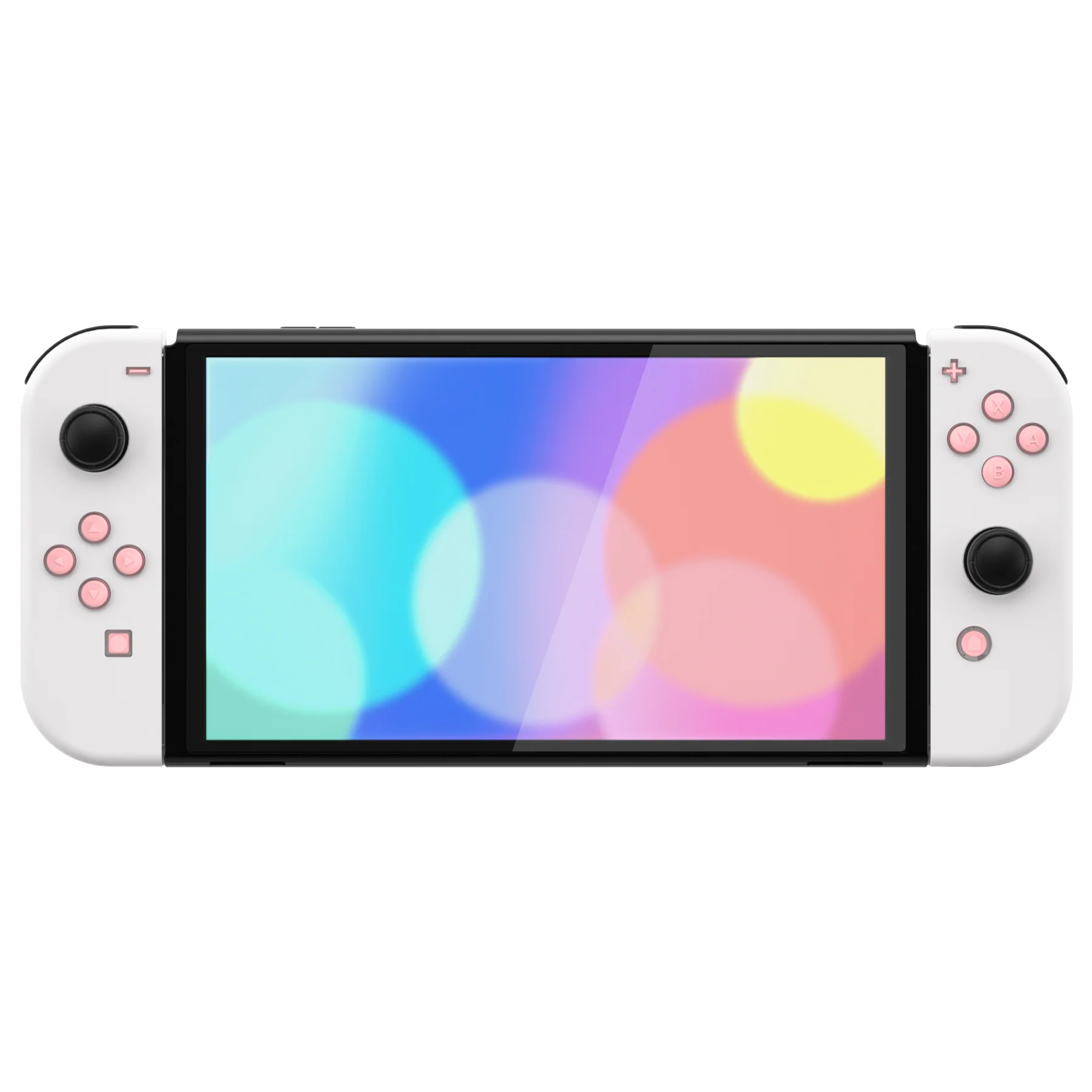 eXtremeRate Replacement Two-Tone Jelly Buttons with Symbols for Joycon of NS Switch - Pale Red & Clear - Image 4