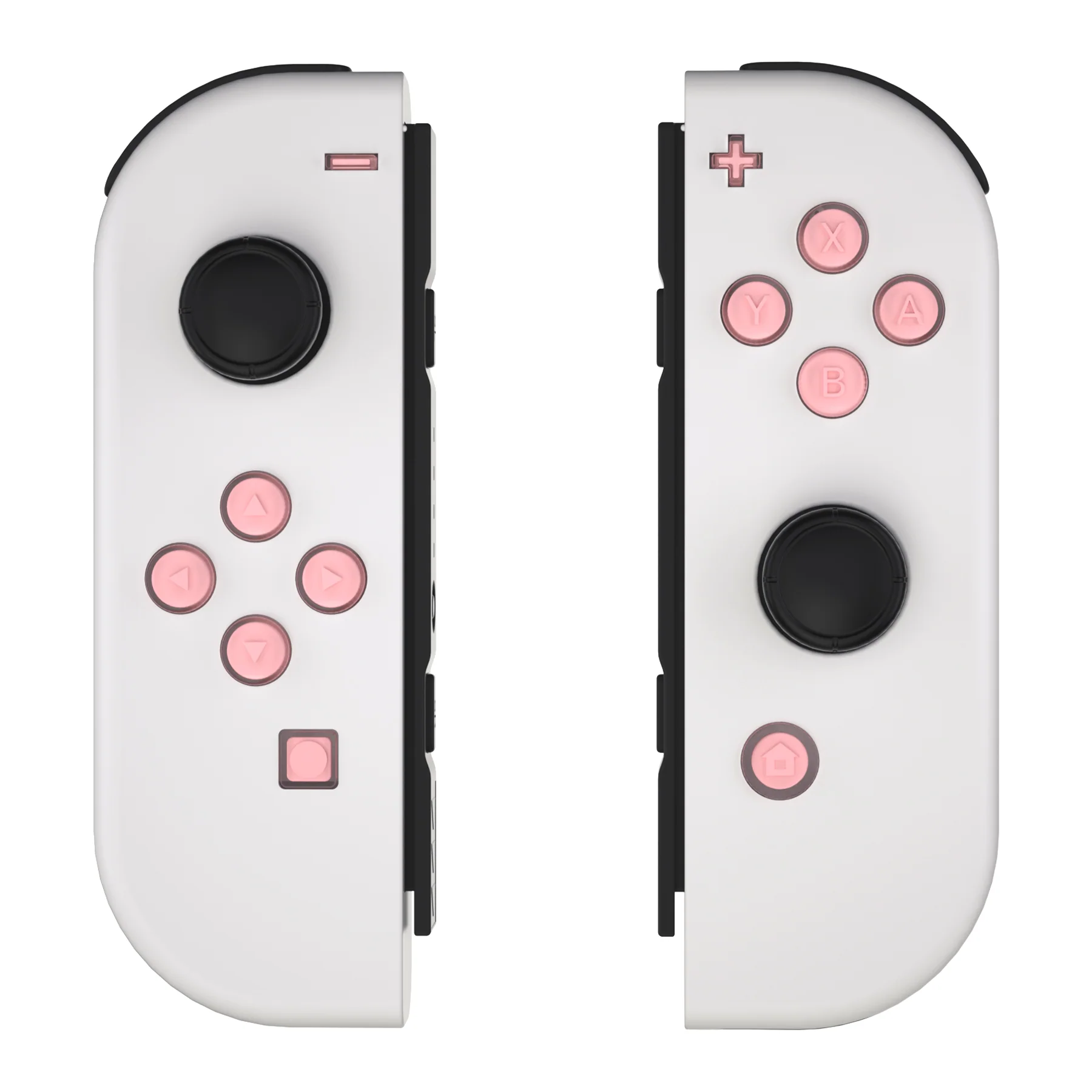 eXtremeRate Replacement Two-Tone Jelly Buttons with Symbols for Joycon of NS Switch - Pale Red & Clear - Image 5