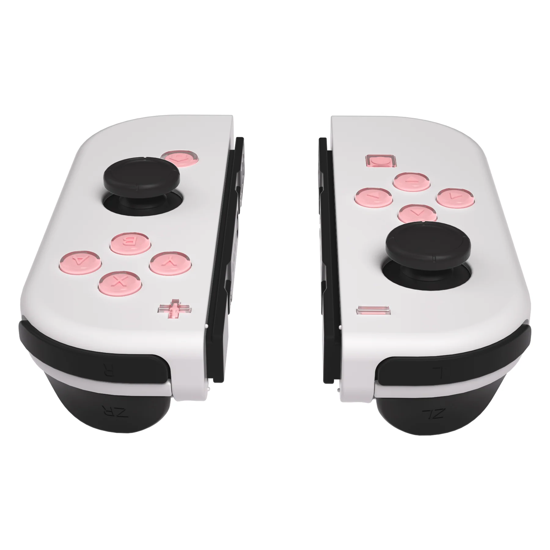 eXtremeRate Replacement Two-Tone Jelly Buttons with Symbols for Joycon of NS Switch - Pale Red & Clear - Image 6