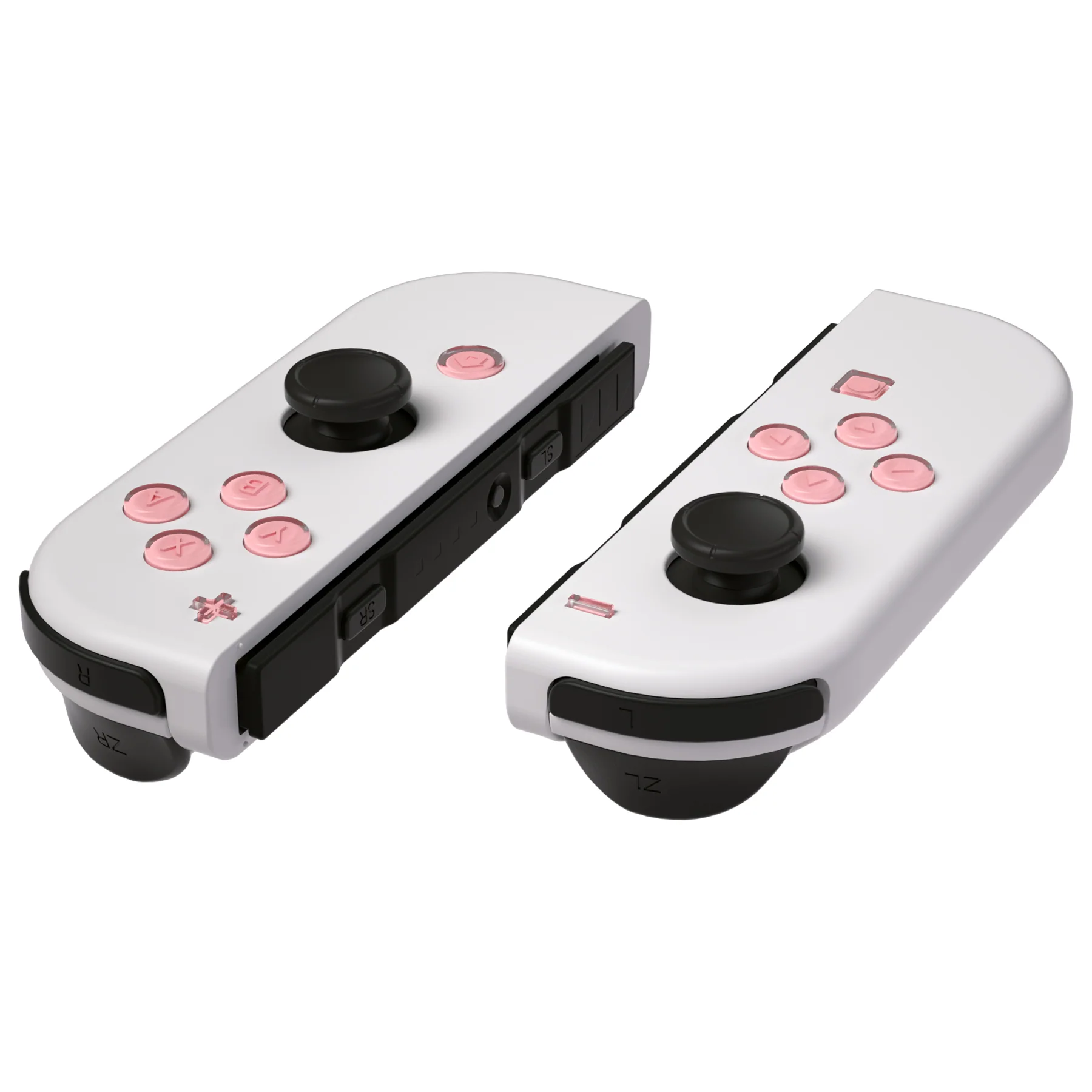 eXtremeRate Replacement Two-Tone Jelly Buttons with Symbols for Joycon of NS Switch - Pale Red & Clear - Image 7