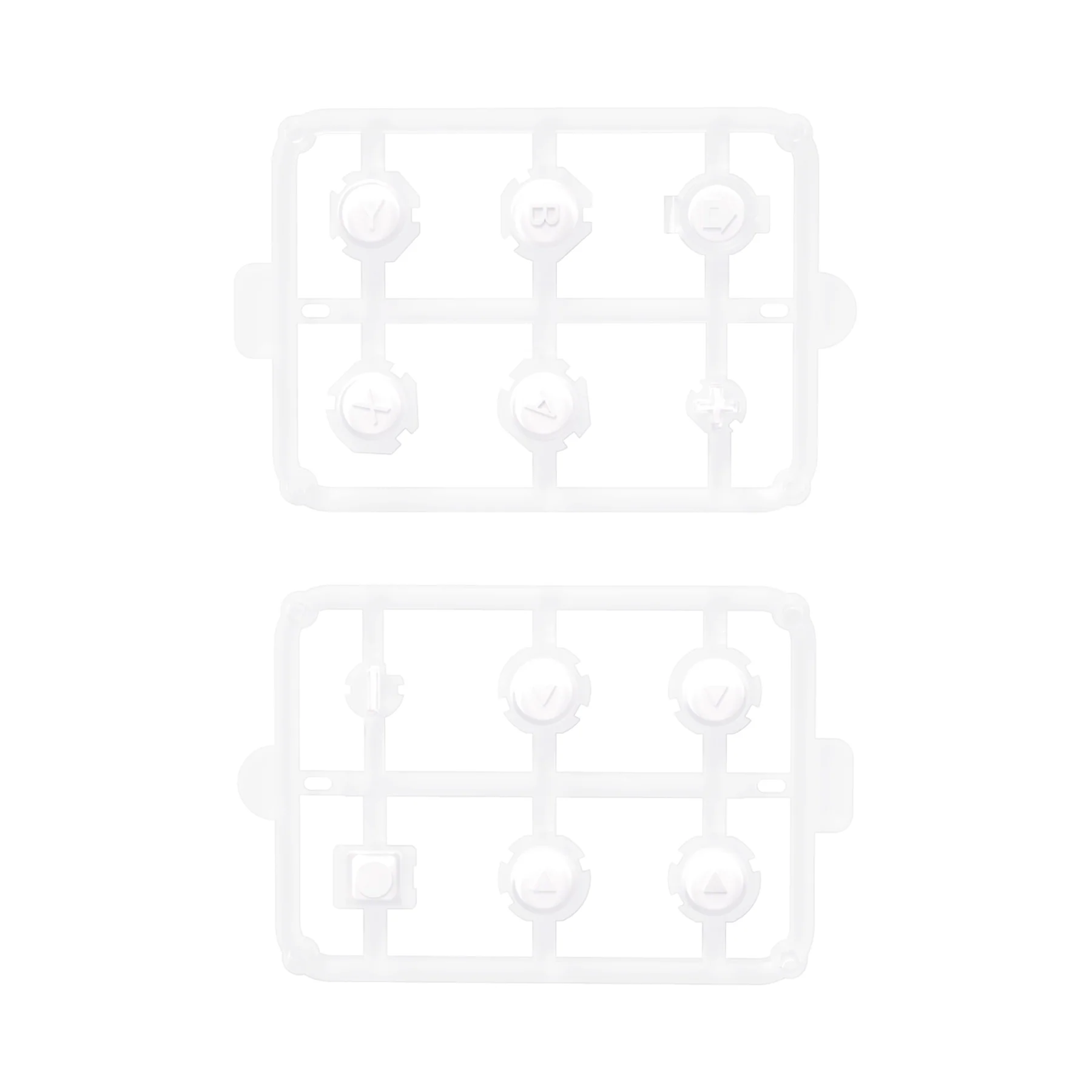eXtremeRate Replacement Two-Tone Jelly Buttons with Symbols for Joycon of NS Switch - White & Clear - Image 2