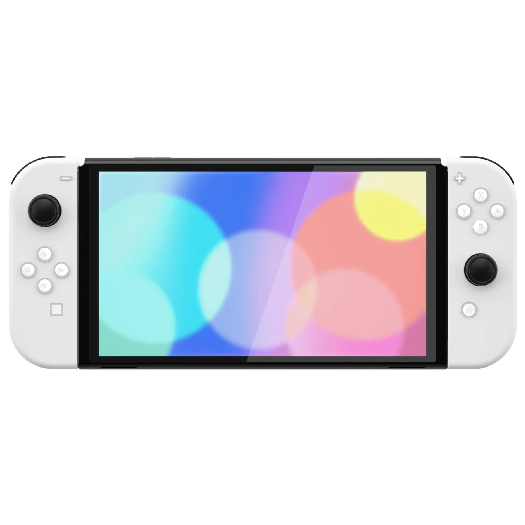 eXtremeRate Replacement Two-Tone Jelly Buttons with Symbols for Joycon of NS Switch - White & Clear - Image 4