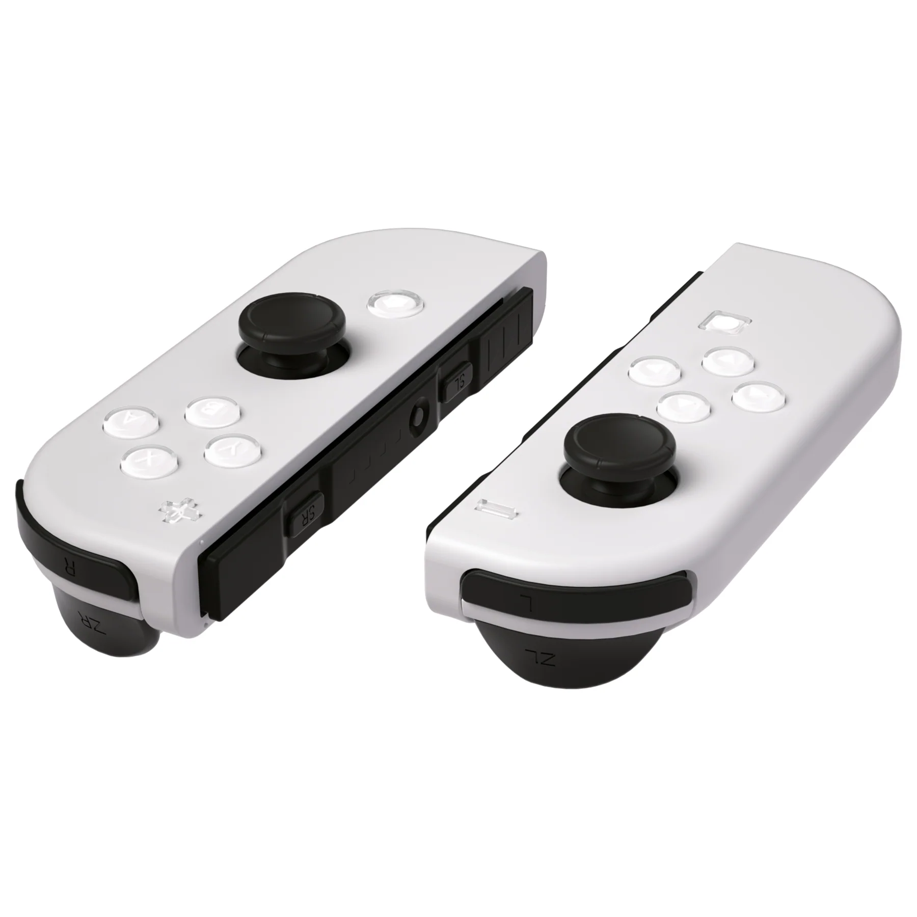eXtremeRate Replacement Two-Tone Jelly Buttons with Symbols for Joycon of NS Switch - White & Clear - Image 7