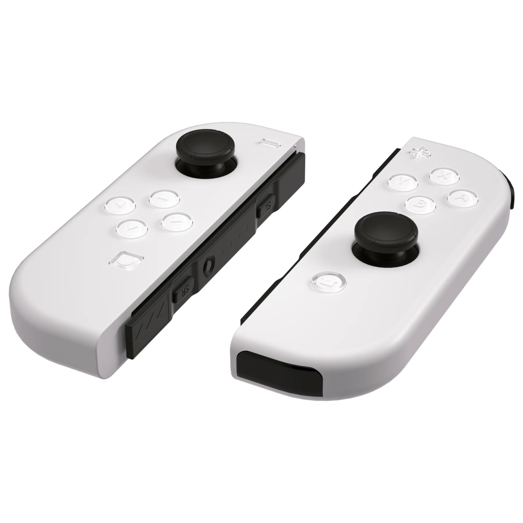 eXtremeRate Replacement Two-Tone Jelly Buttons with Symbols for Joycon of NS Switch - White & Clear - Image 8